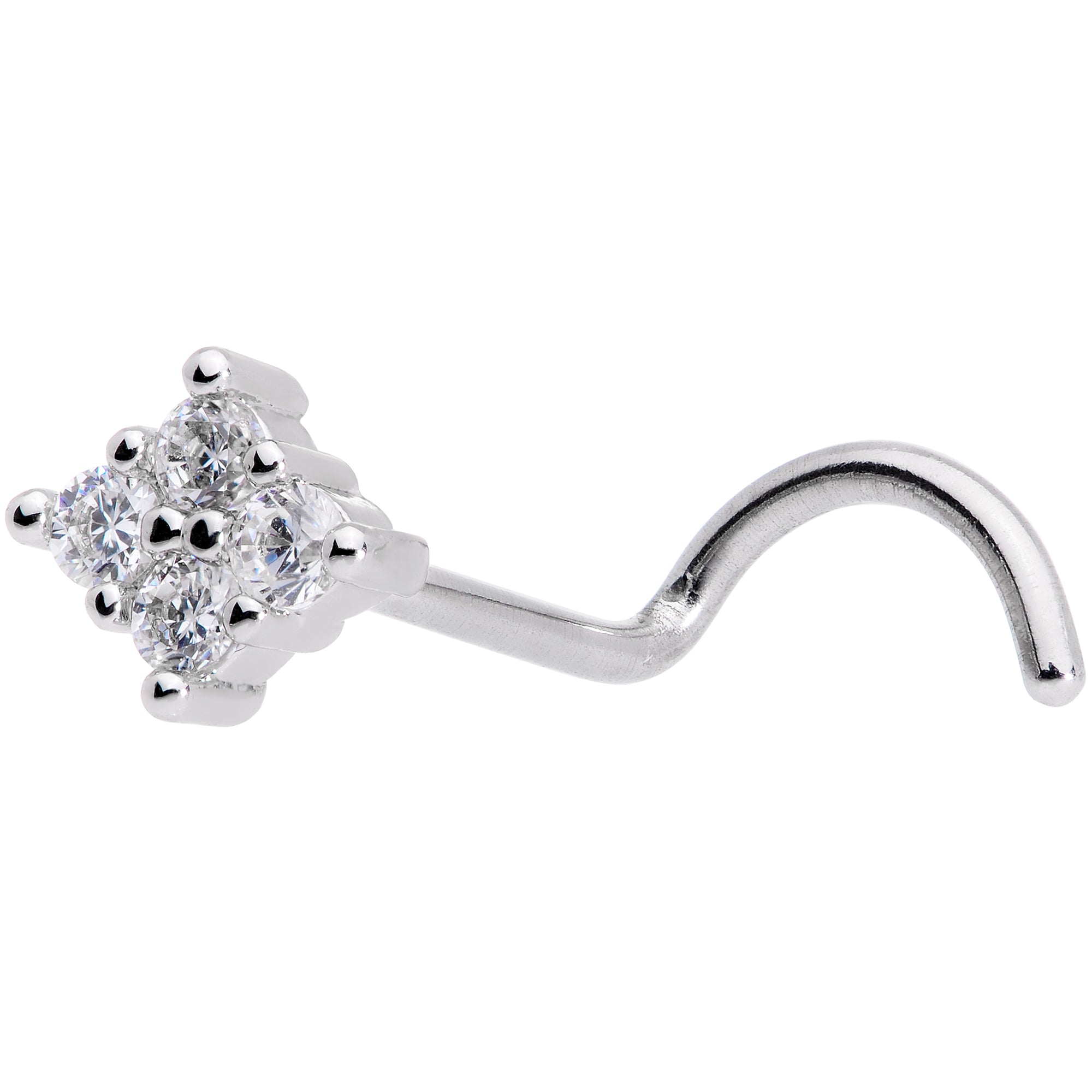 20G 5/16 Clear CZ Gem Princess Nose Screw