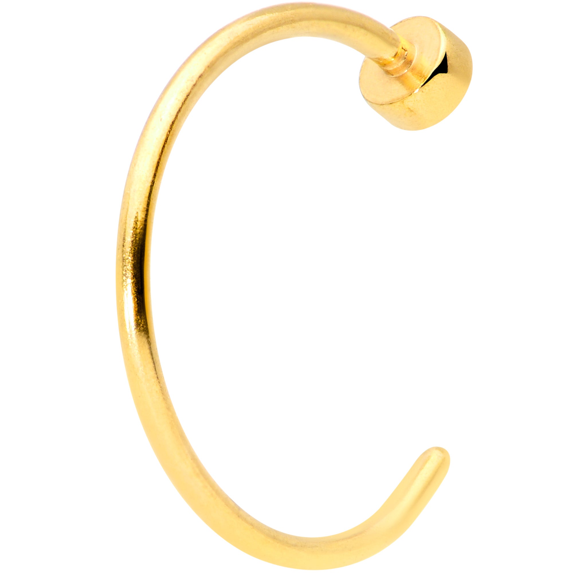 22G 5/16 Gold Tone Disc Nose Hoop