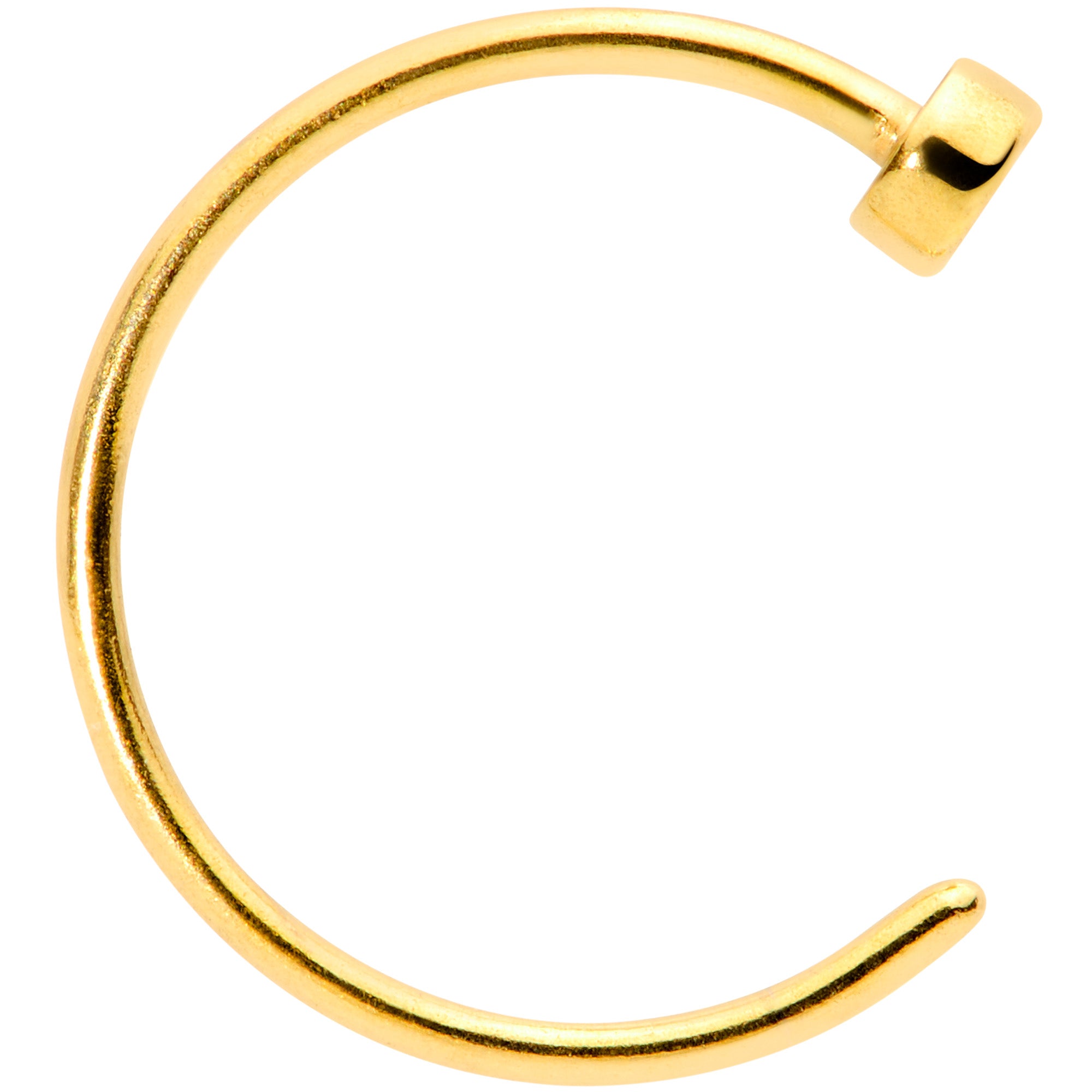 22G 5/16 Gold Tone Disc Nose Hoop