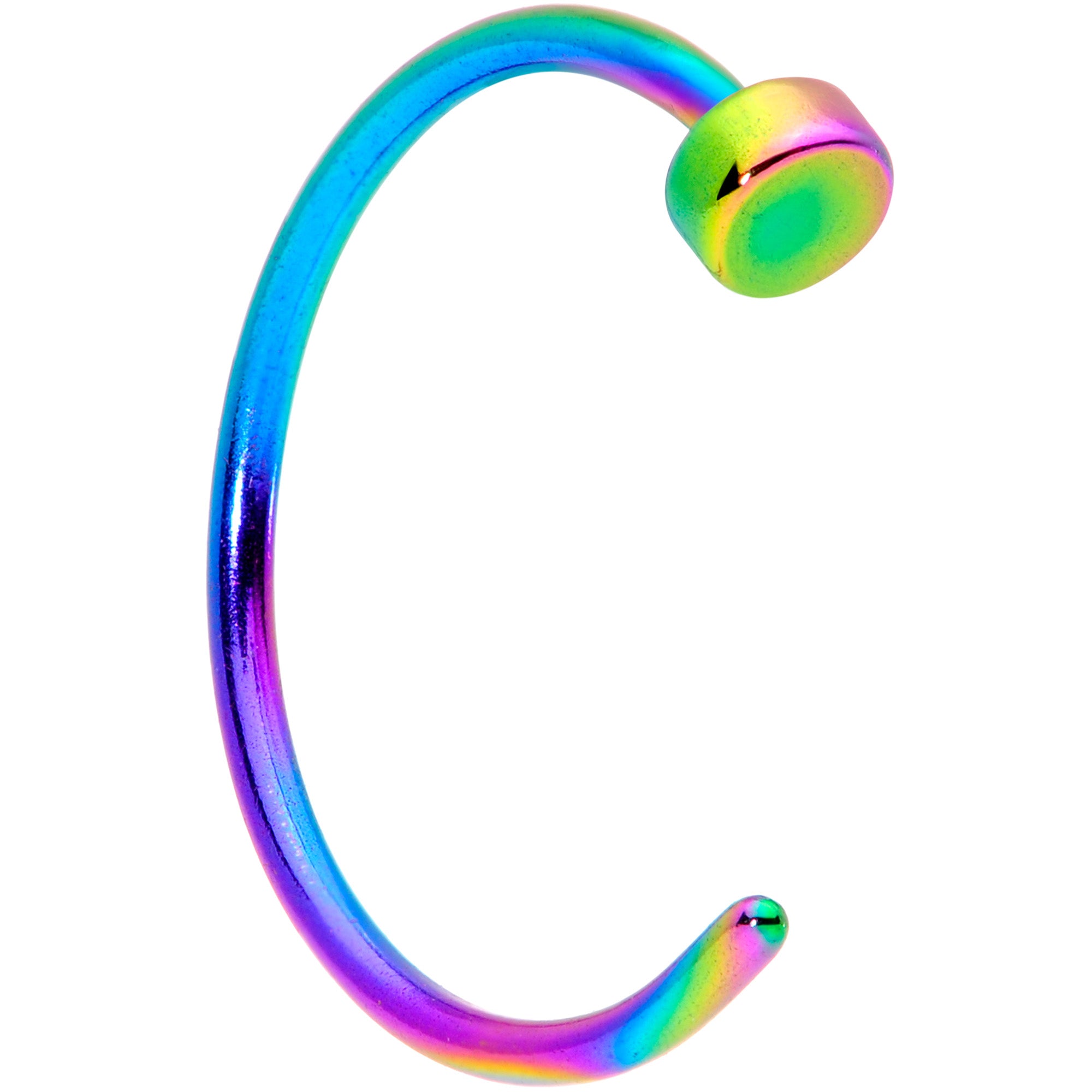 22G 5/16 Rainbow Disc Nose Hoop