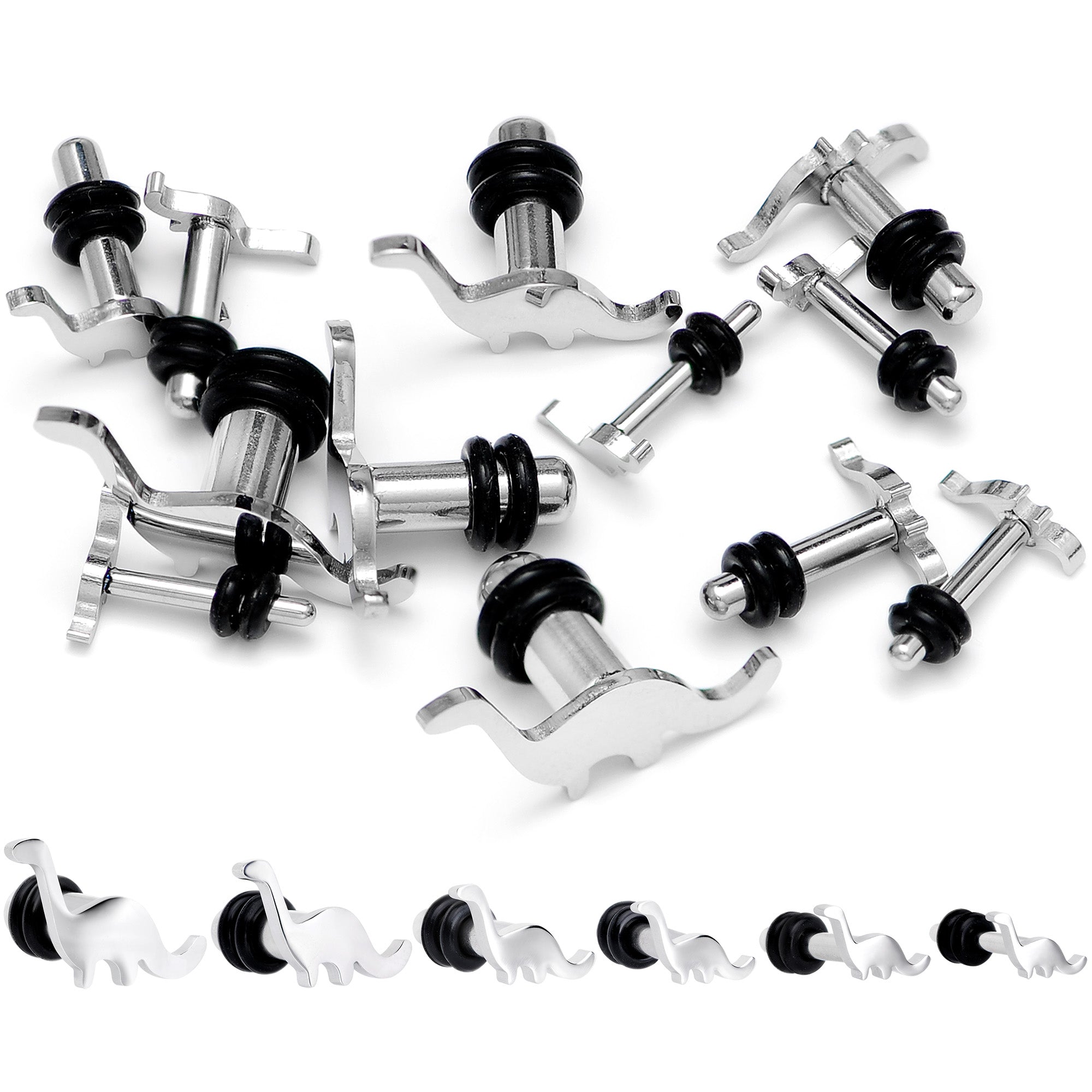 Brontosaurus Dinosaur Single Flare Plug Set 14G to 4G