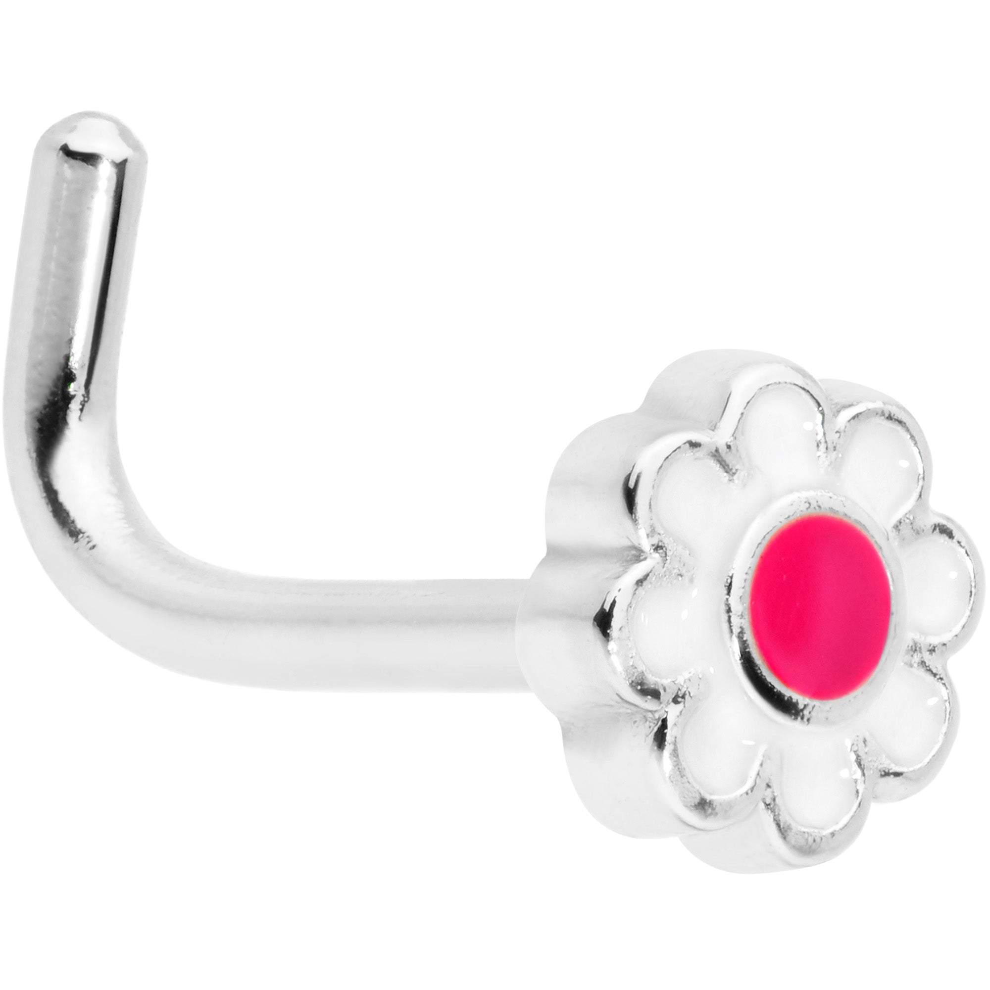 18G 5/16 Spring Flower L Shaped Nose Ring - Main Image