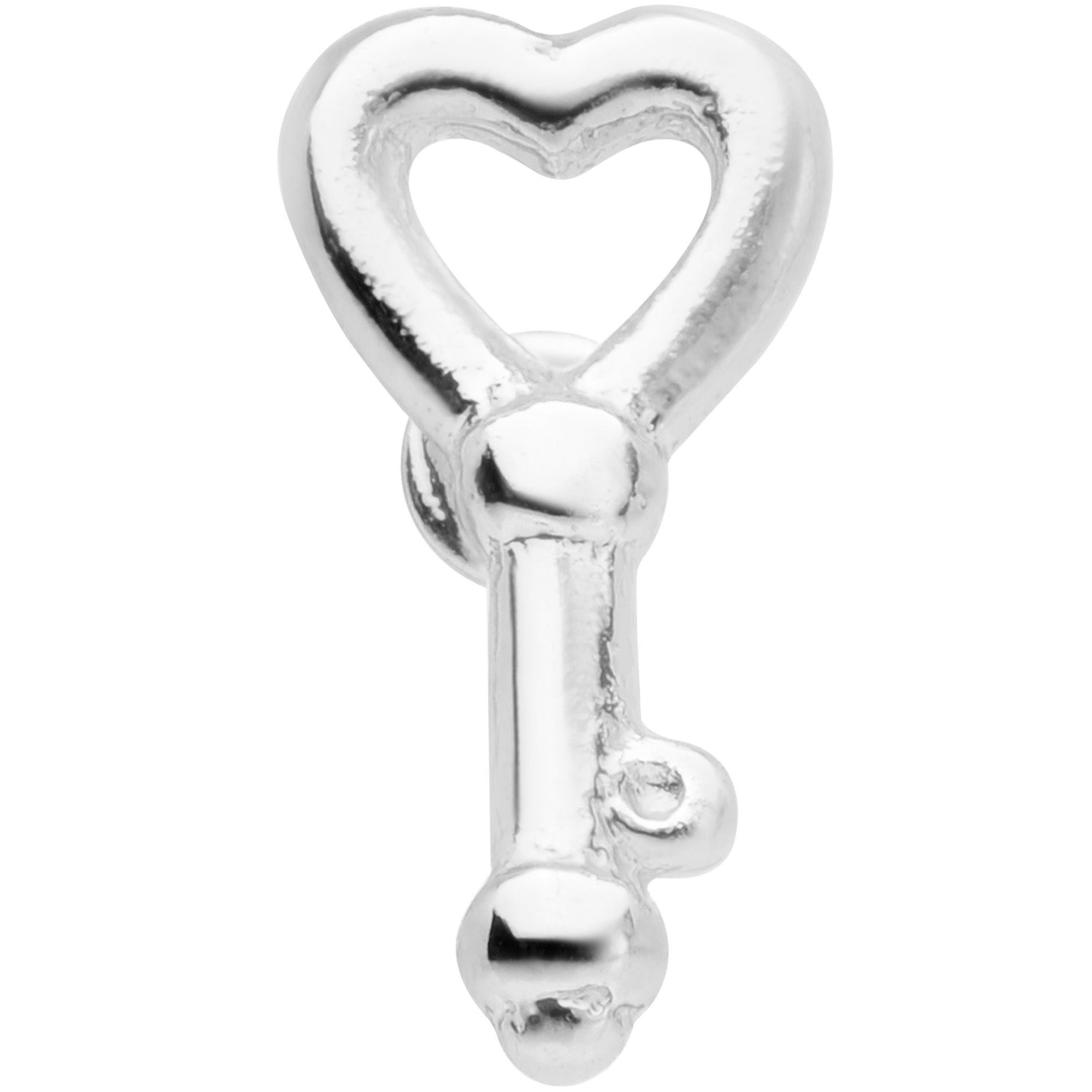 22G 5/16 Key to Your Heart L Shaped Nose Ring