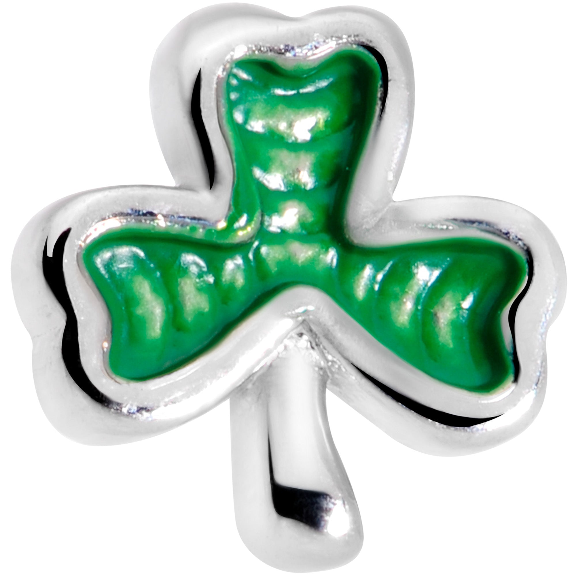 18G 5/16 St Patricks Day Shamrock L Shaped Nose Ring