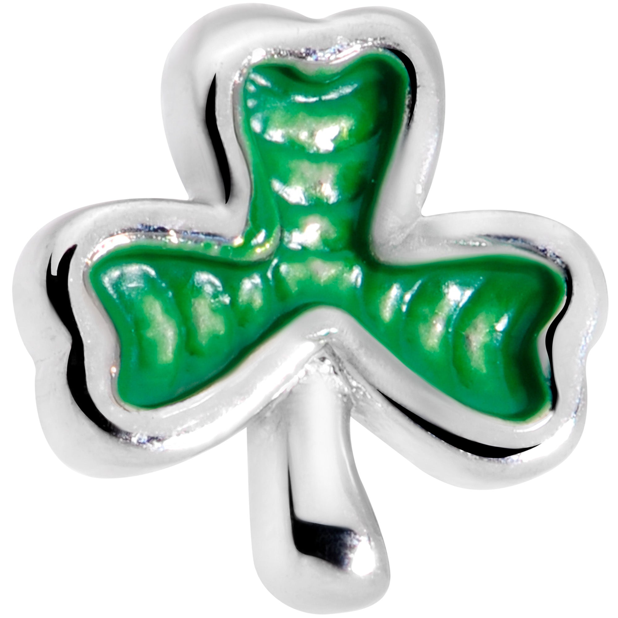 22G 5/16 St Patricks Day Shamrock L Shaped Nose Ring