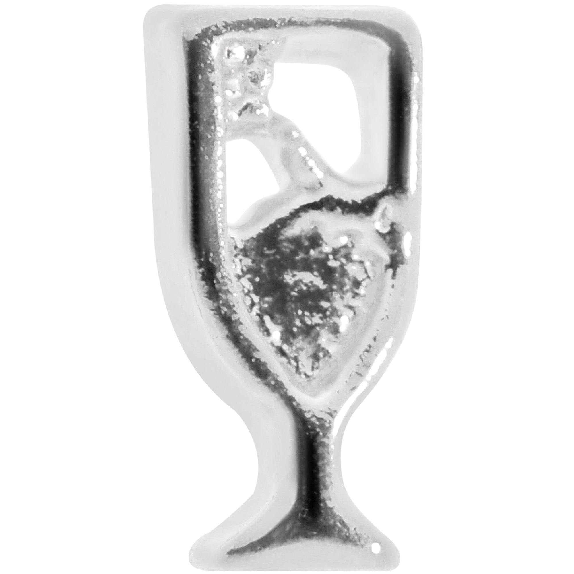 20G 1/4 New Years Champagne L Shaped Nose Ring