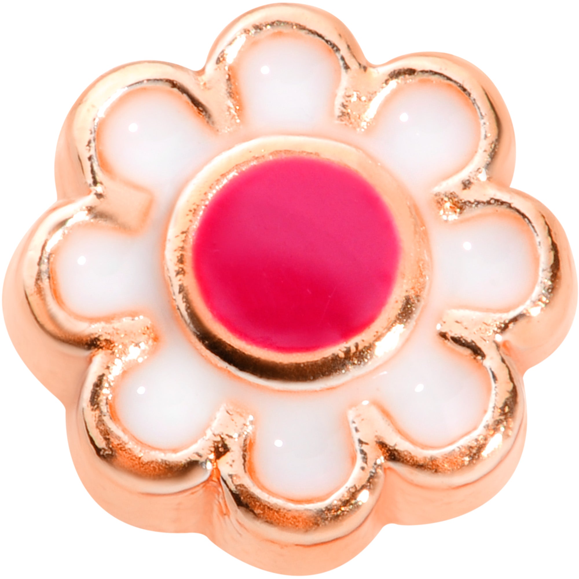 20G 5/16 Rose Gold Tone Spring Flower L Shaped Nose Ring