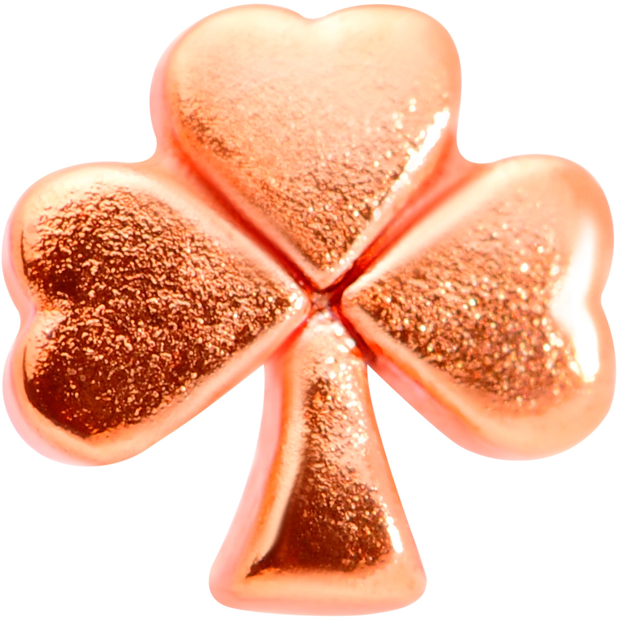 22G 5/16 Rose Gold Tone St Patricks Shamrock L Shaped Nose Ring