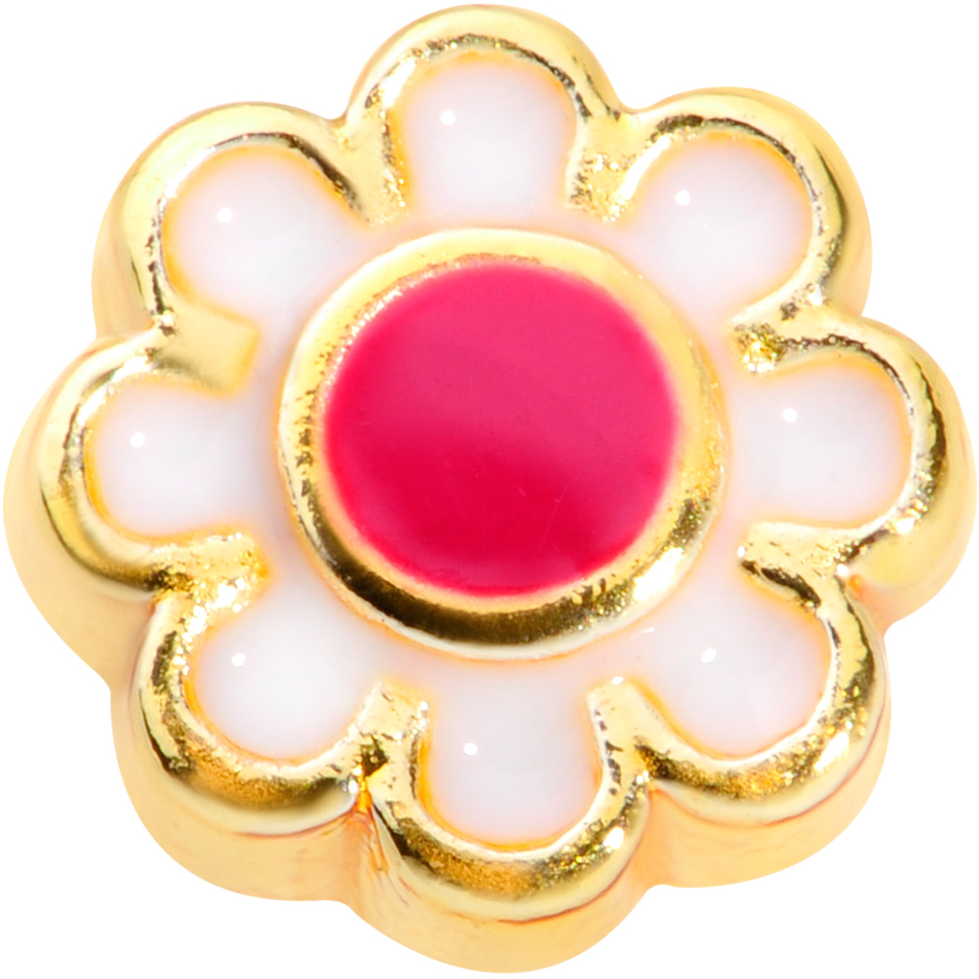 22G 1/4 Gold Tone Spring Flower L Shaped Nose Ring