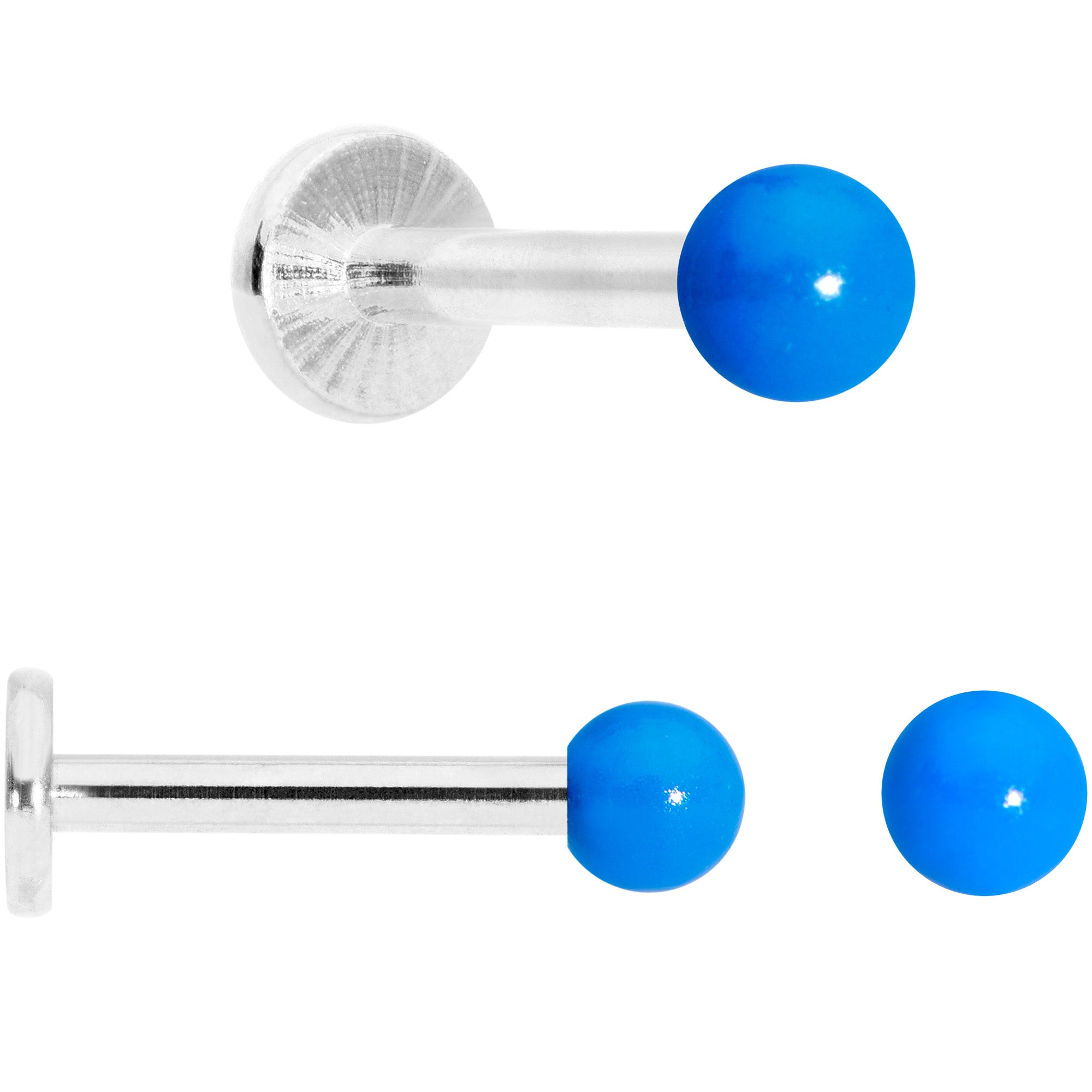 16G 5/16 Blue Glow Star Heart Labret Set of 3