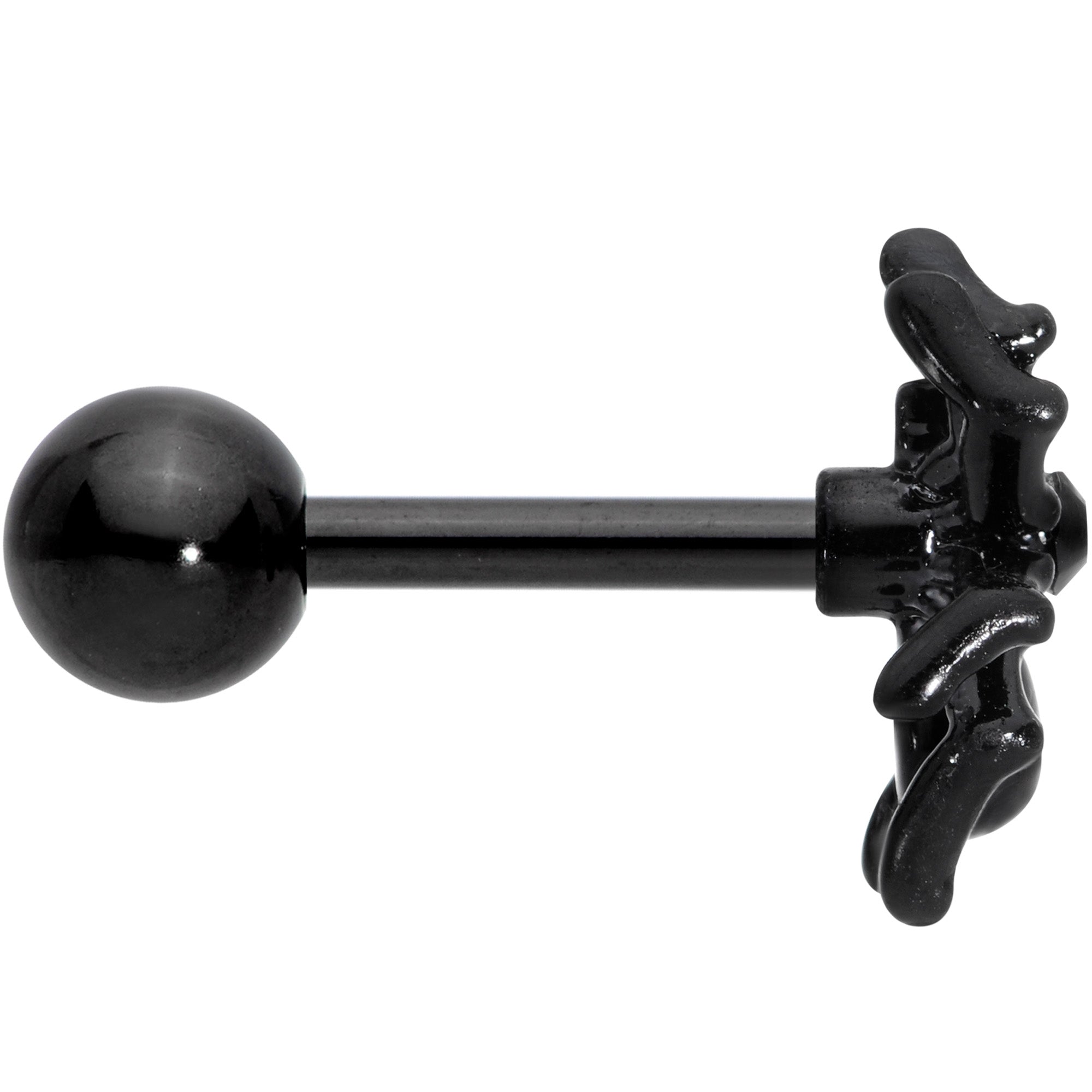 16G 5/16 Black Spooky Halloween Spider Cartilage Earring