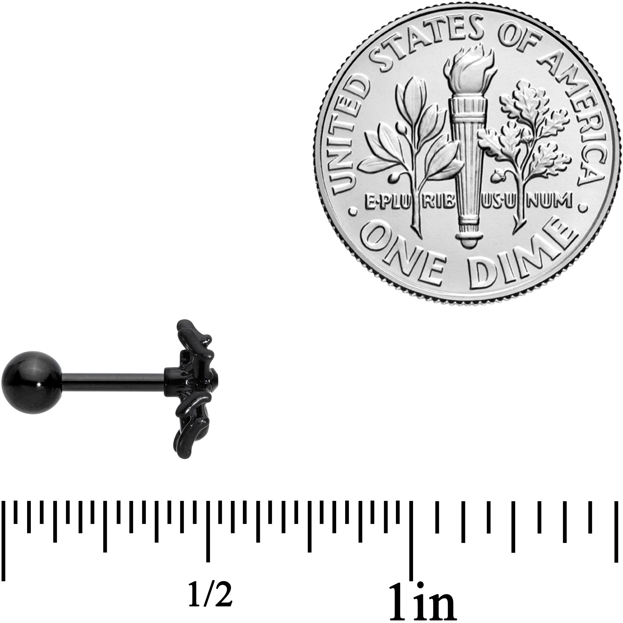 16G 5/16 Black Spooky Halloween Spider Cartilage Earring