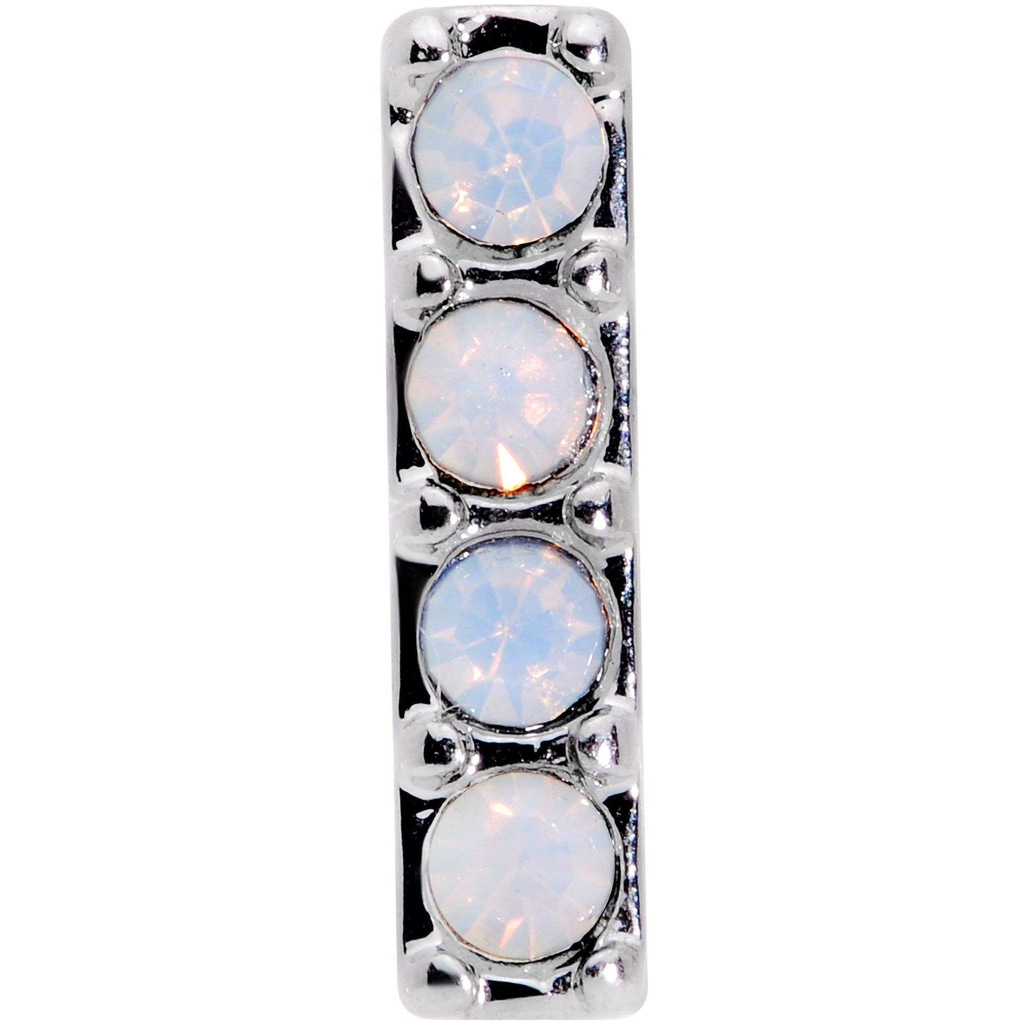 16G 5/16 White Faux Opal Quartet Cartilage Tragus Earring