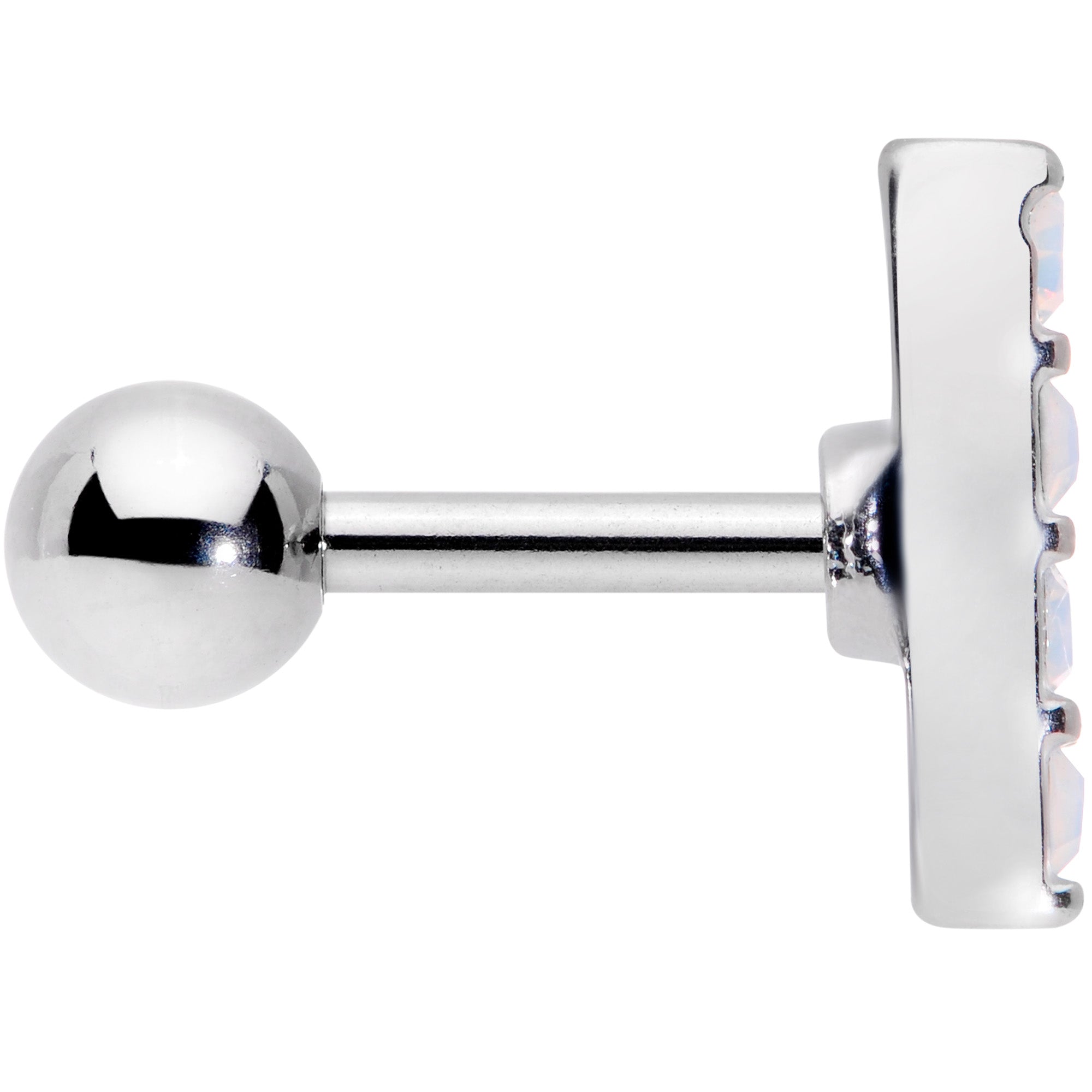 16G 5/16 White Faux Opal Quartet Cartilage Tragus Earring