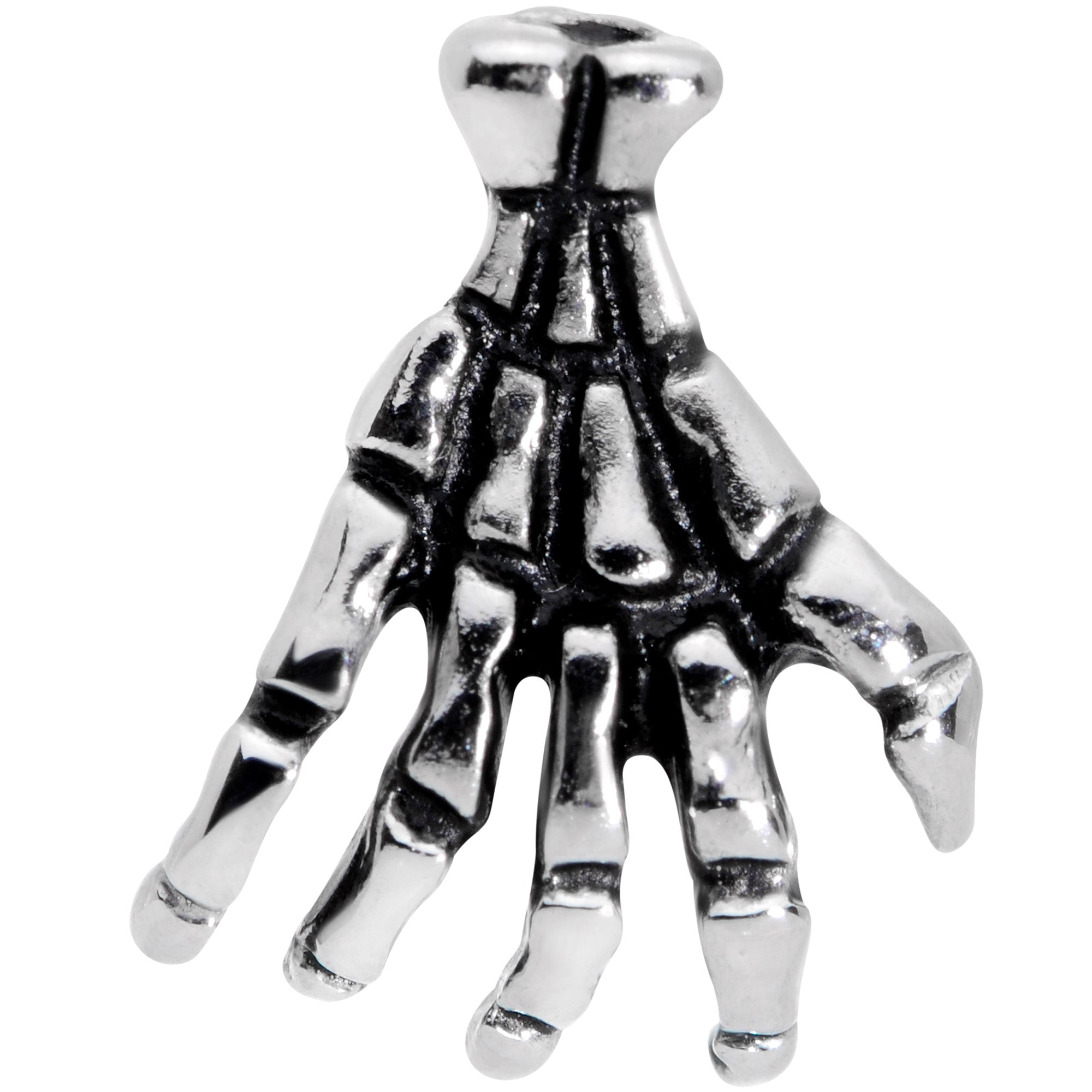 16G 1/4 Spooky Skeleton Hand Halloween Labret Monroe Tragus