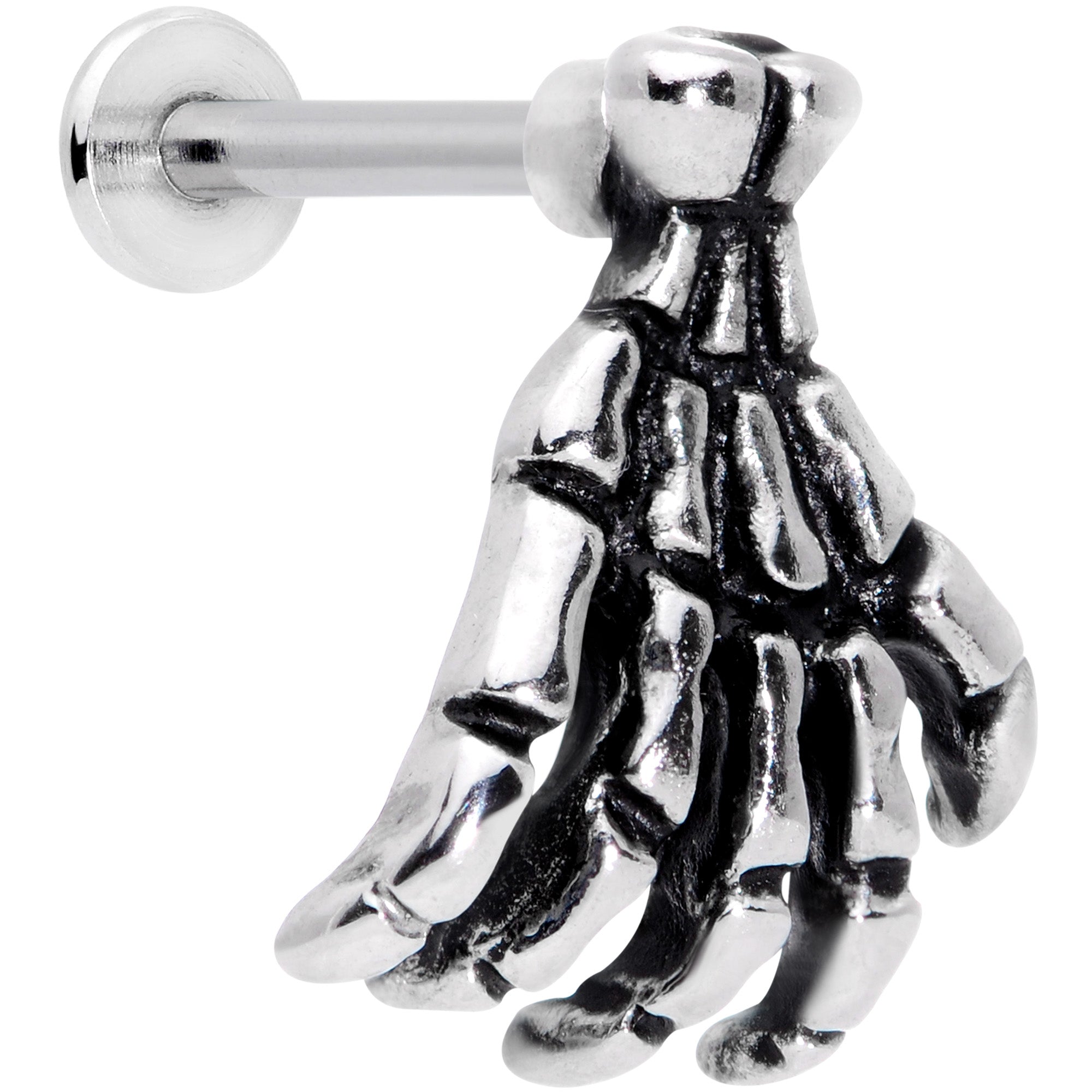 16G 5/16 Spooky Skeleton Hand Halloween Labret Monroe Tragus