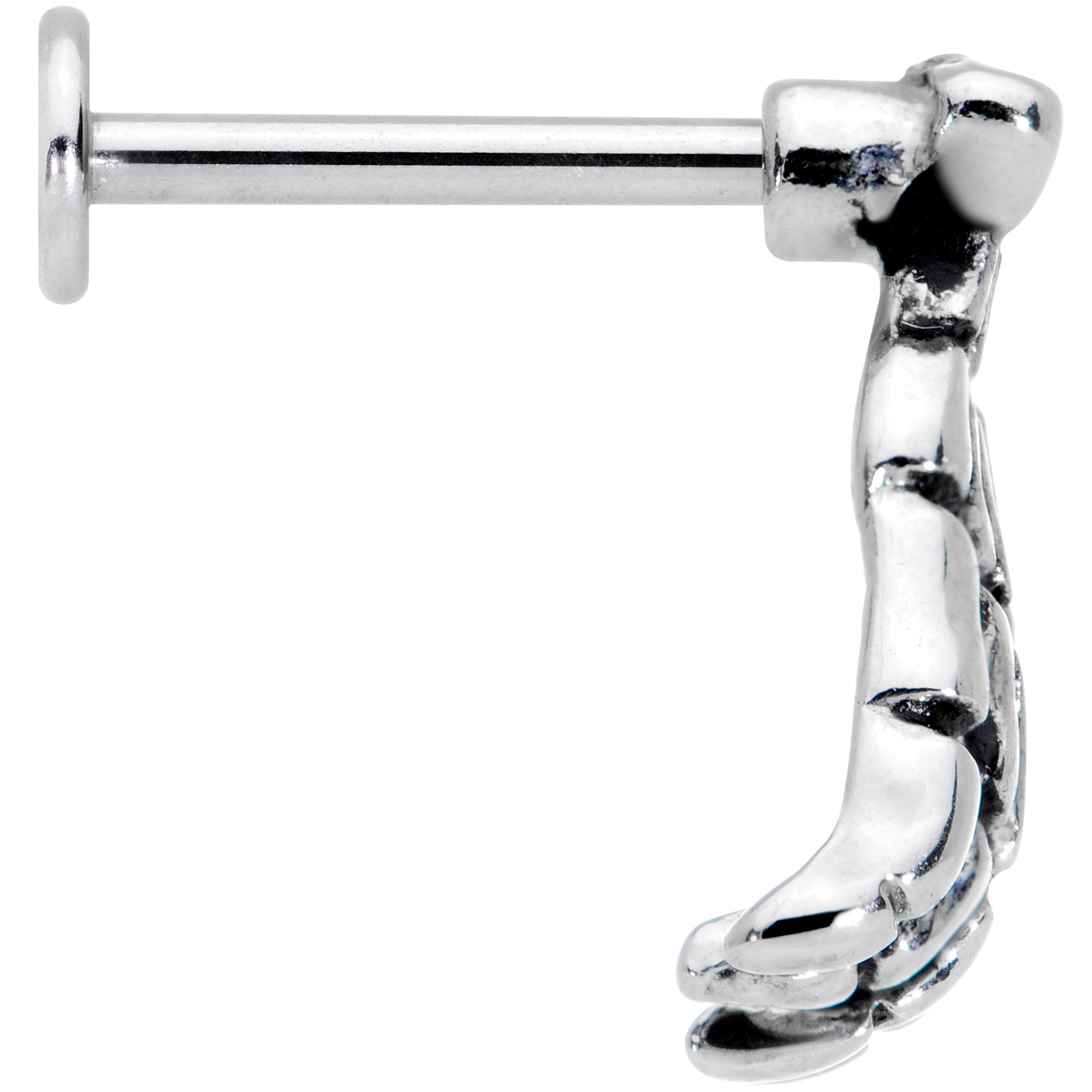 16G 5/16 Spooky Skeleton Hand Halloween Labret Monroe Tragus