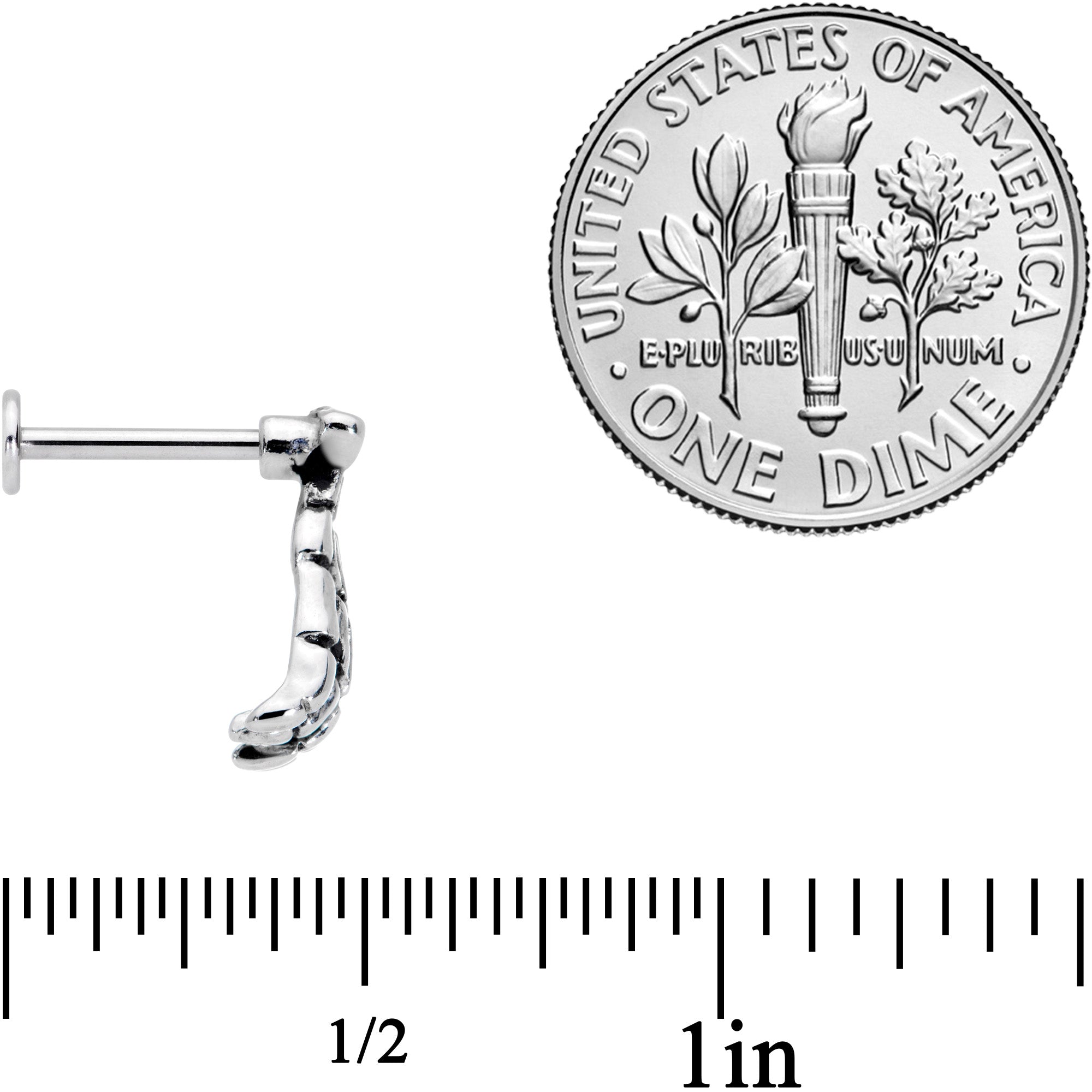 16G 5/16 Spooky Skeleton Hand Halloween Labret Monroe Tragus