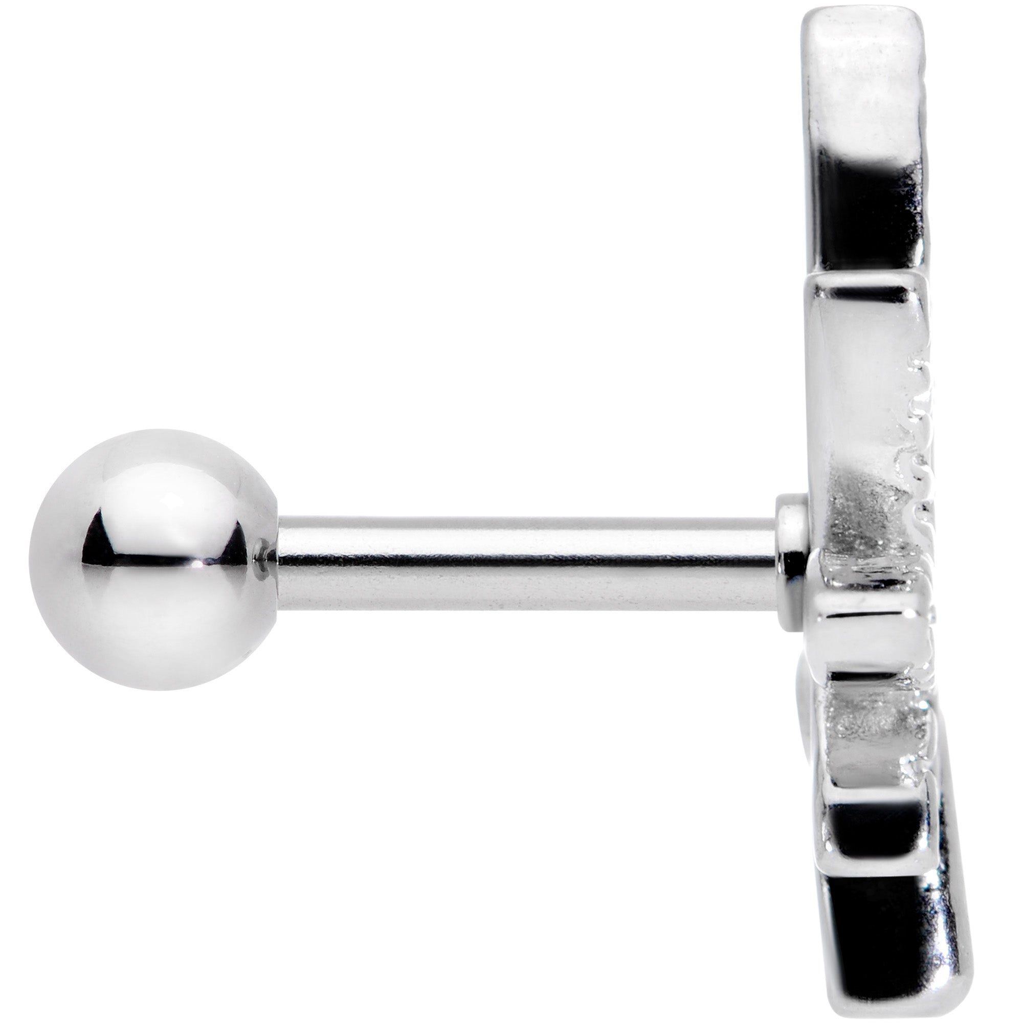 16G 1/4 Textured Marijuana Pot Leaf Cartilage Tragus Earring