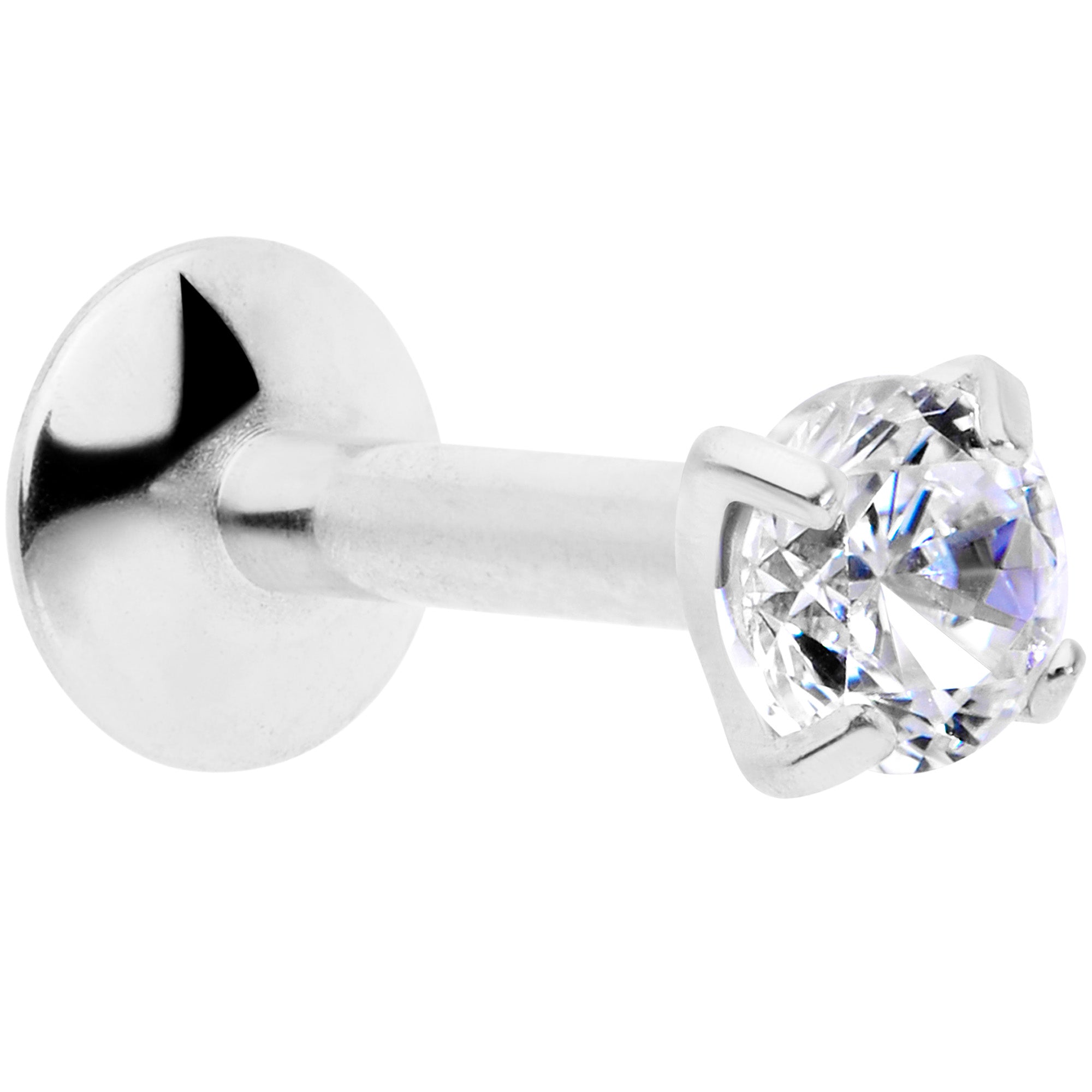 16G 1/4 3mm CZ G23 Titanium Internally Threaded Labret