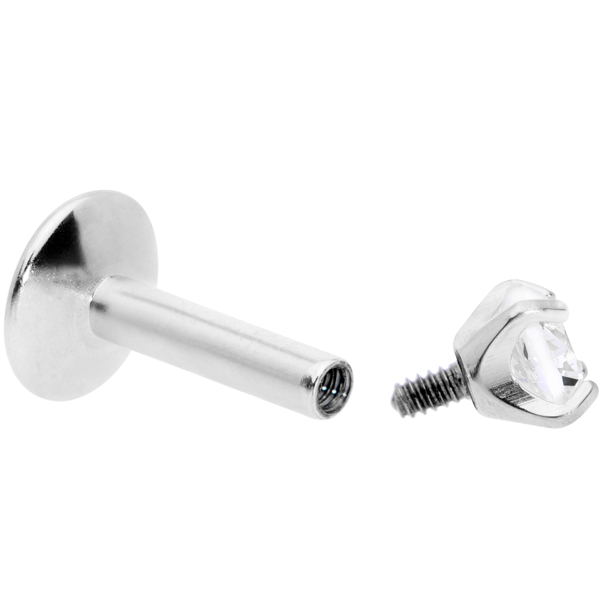 16G 1/4 3mm CZ G23 Titanium Internally Threaded Labret