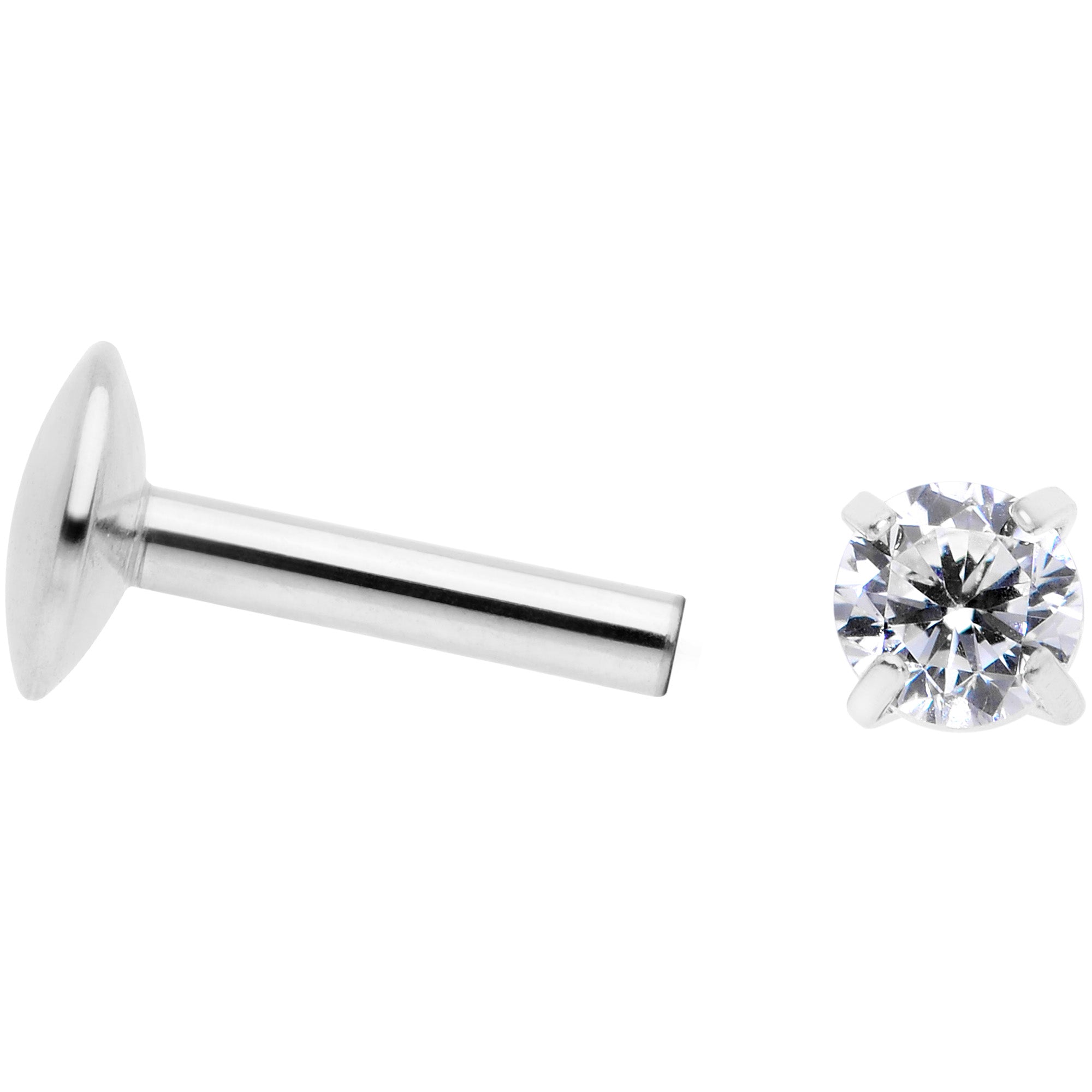 16G 1/4 3mm CZ G23 Titanium Internally Threaded Labret