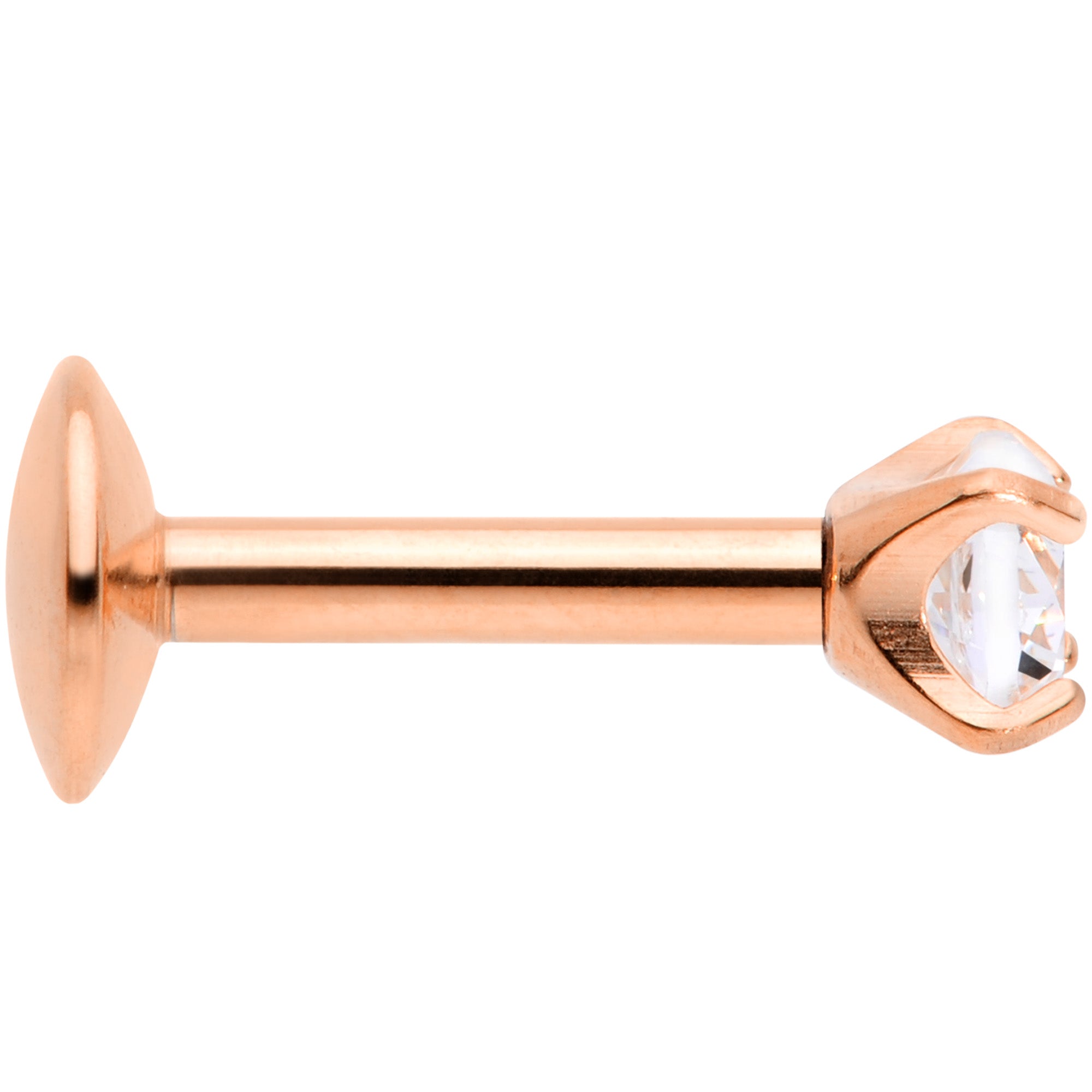 16G 1/4 3mm CZ Rosy G23 Titanium Internally Threaded Labret