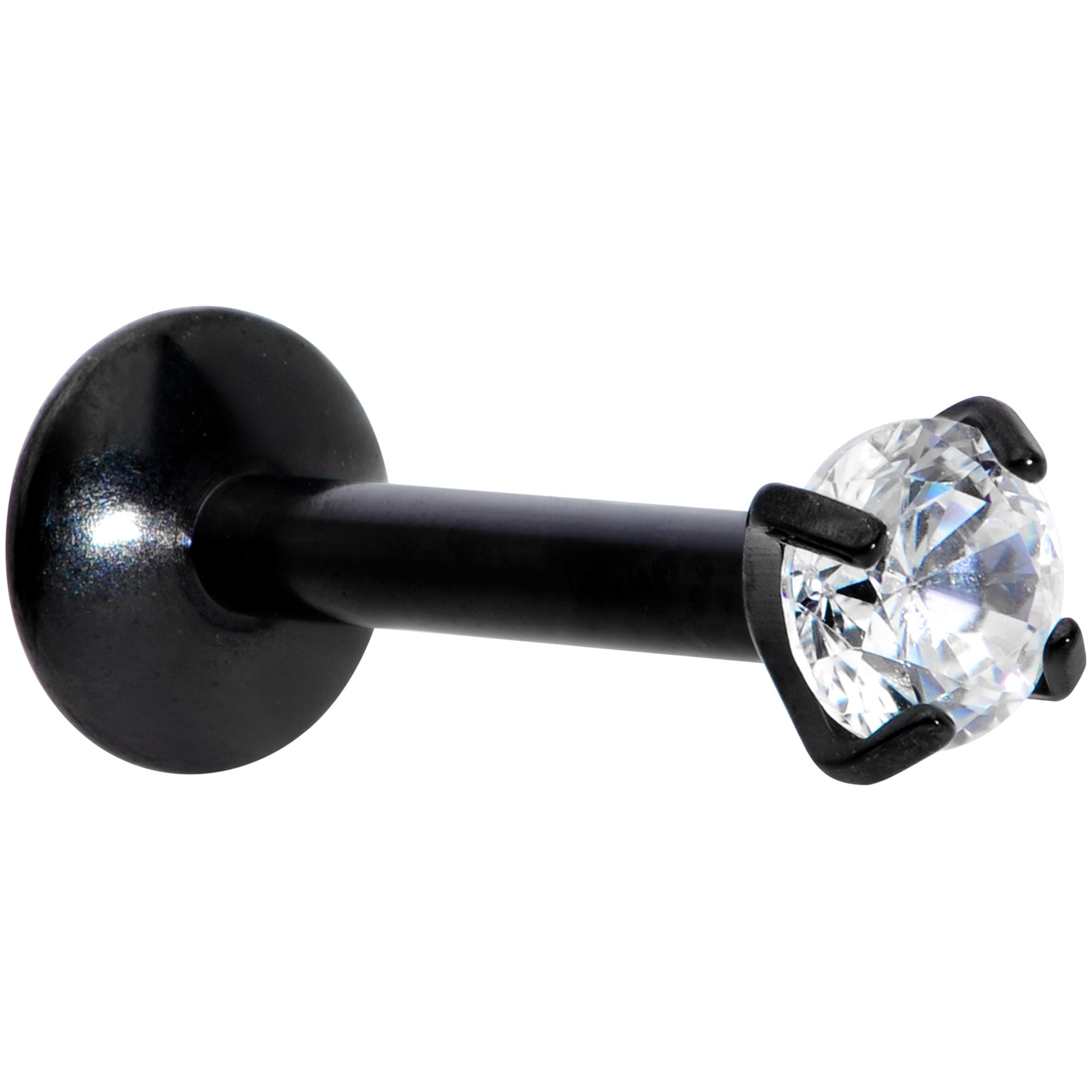 16G 5/16 3mm CZ Black G23 Titanium Internally Threaded Labret