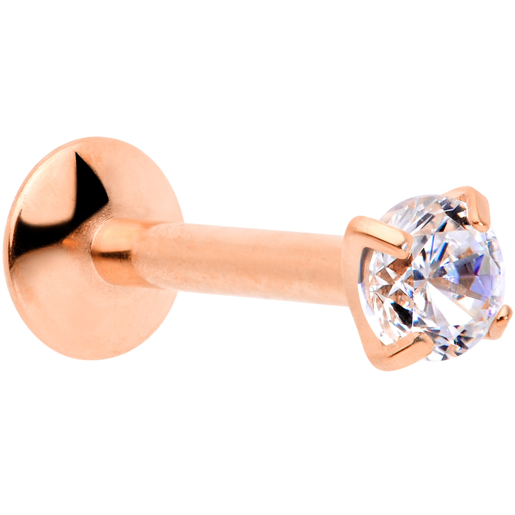 16G 5/16 3mm CZ Rosy G23 Titanium Internally Threaded Labret