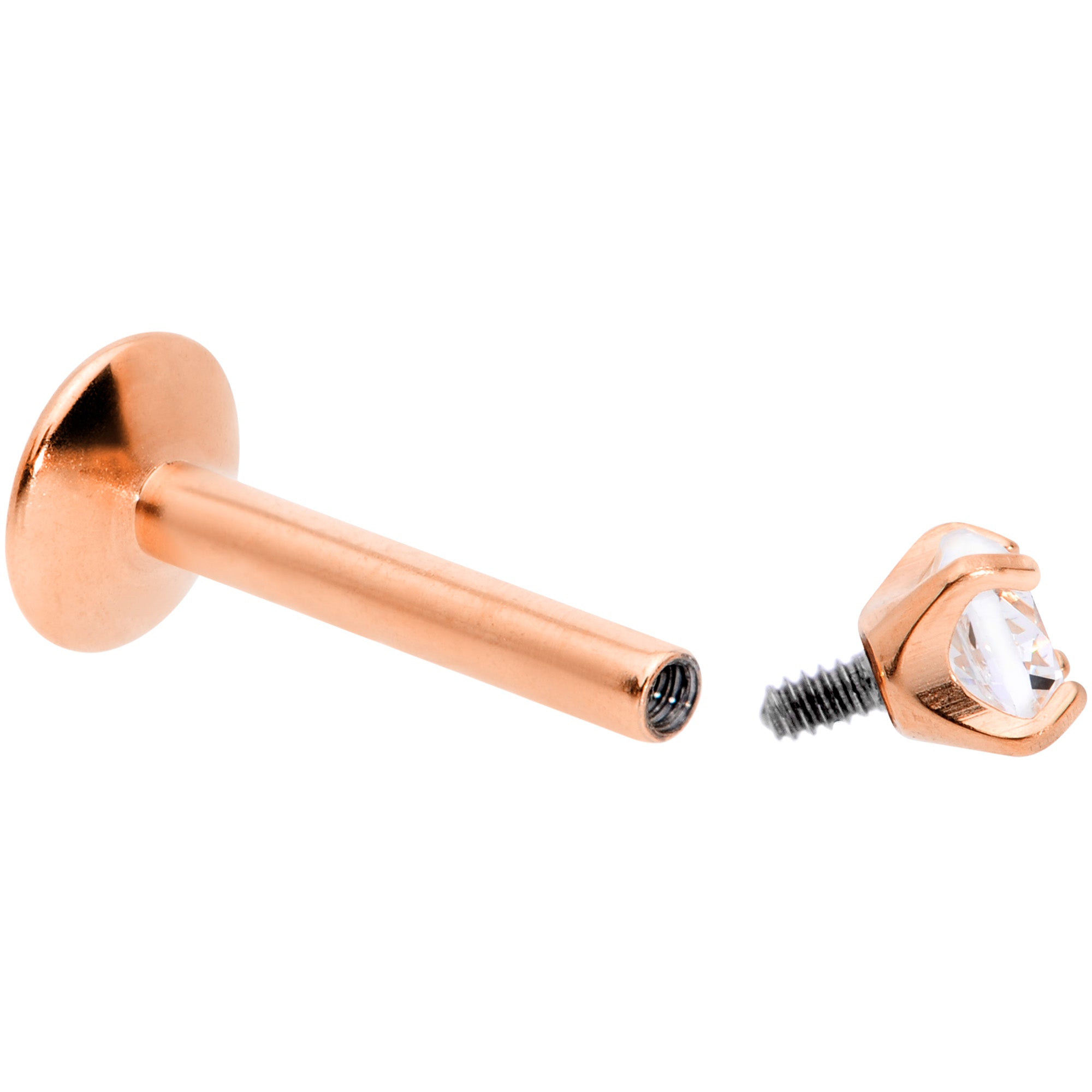 16G 5/16 3mm CZ Rosy G23 Titanium Internally Threaded Labret