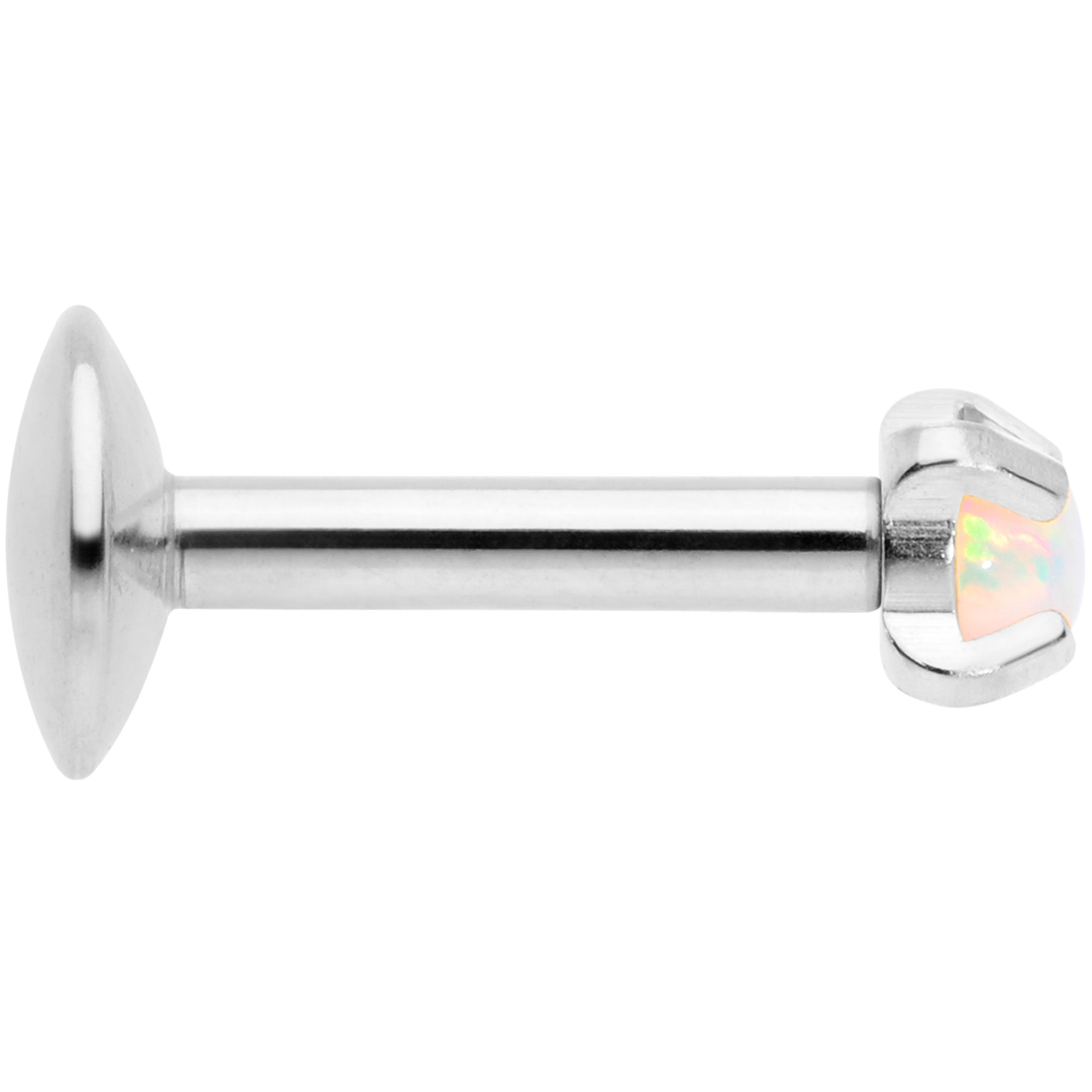16G 1/4 2mm White Syn Opal G23 Titanium Internal Thread Labret
