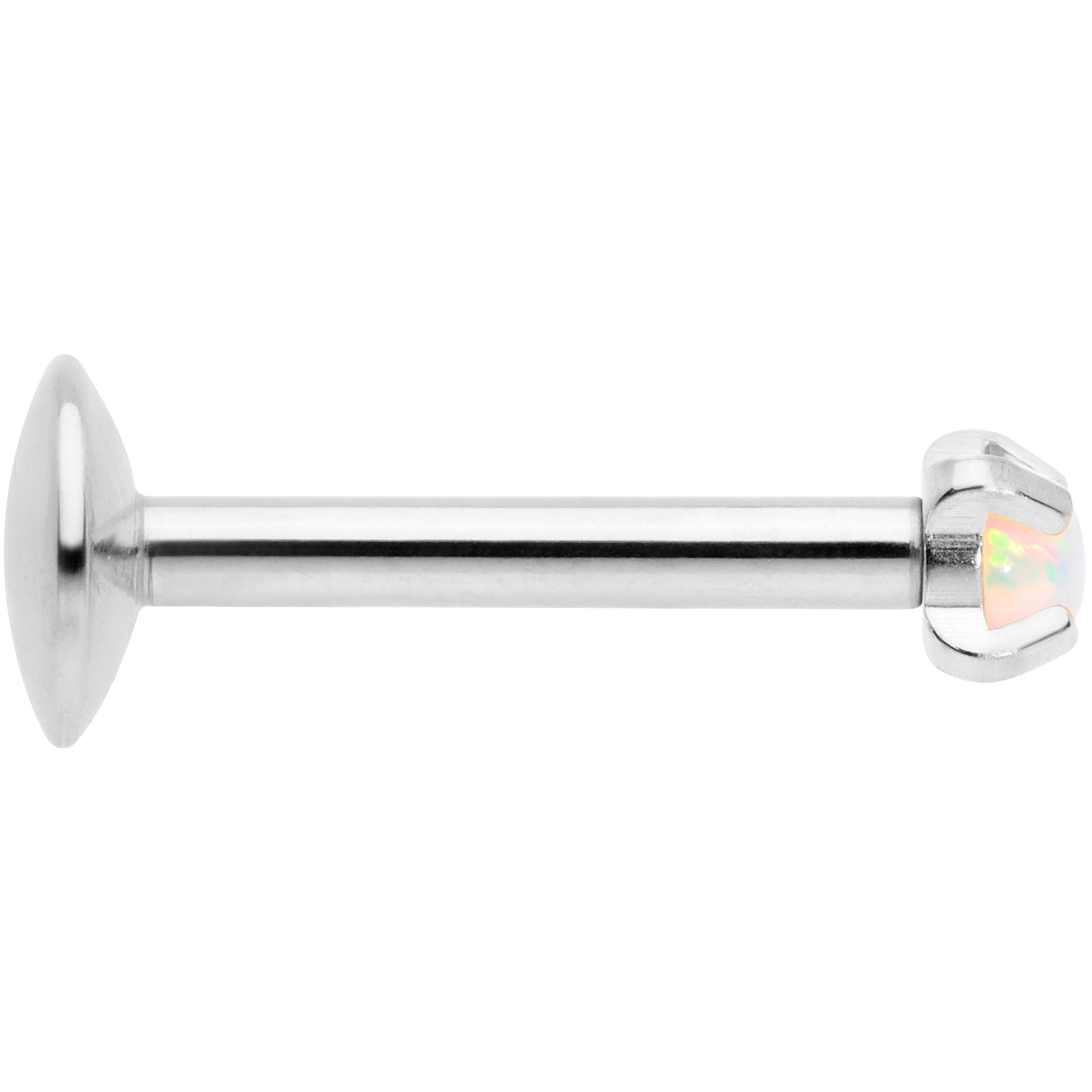 16G 5/16 2mm White Syn Opal G23 Titanium Internal Thread Labret