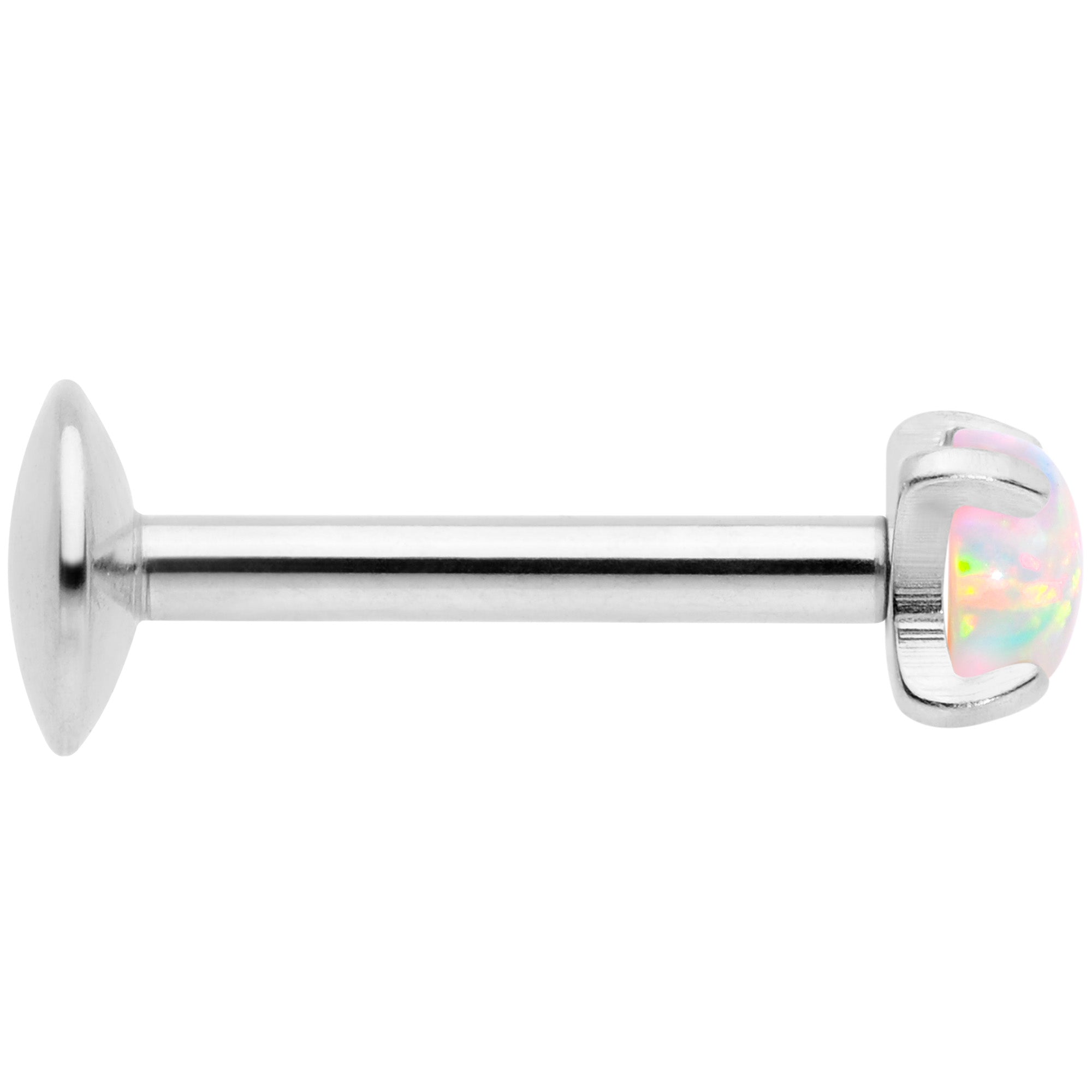 16G 5/16 3mm White Syn Opal G23 Titanium Internal Thread Labret
