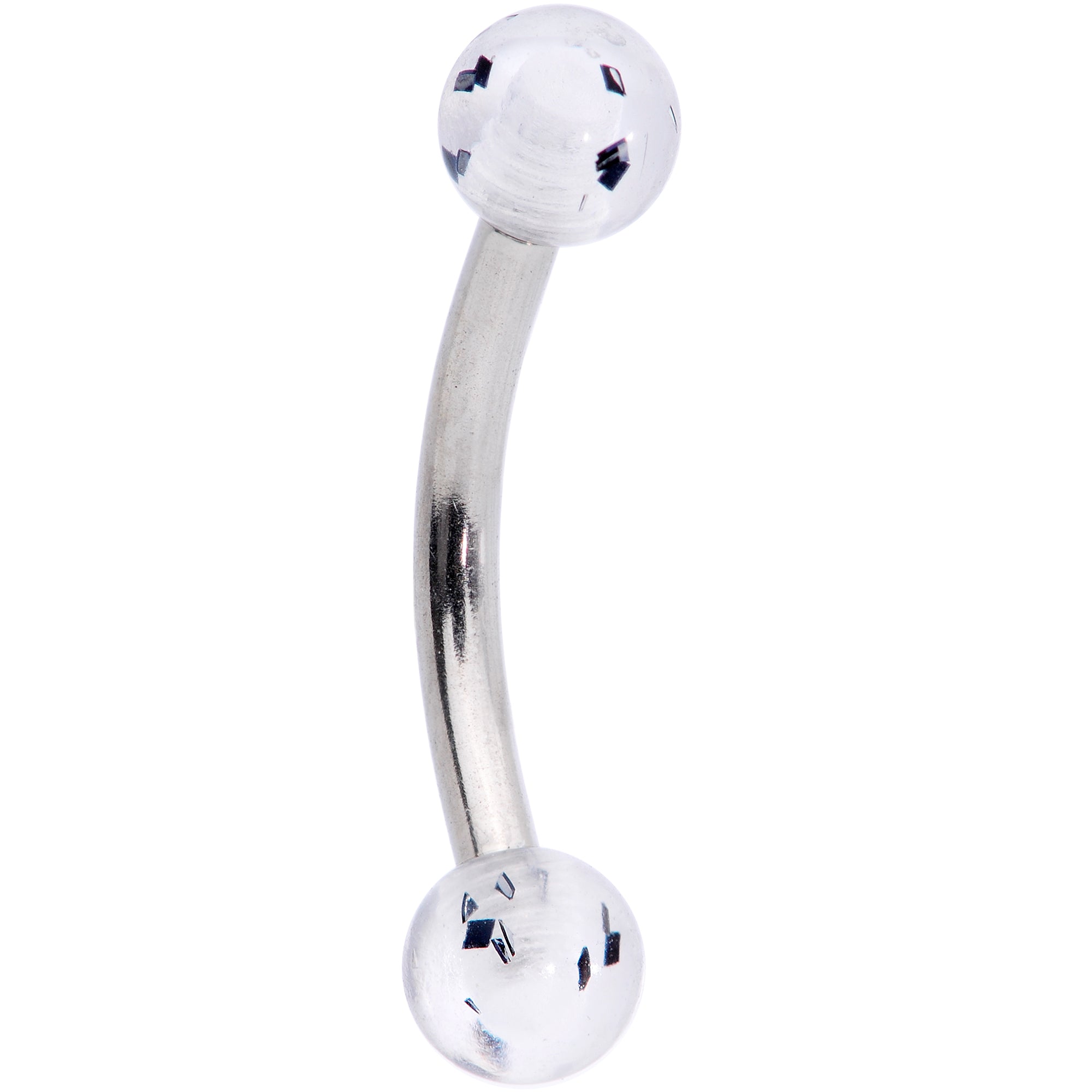 16G 5/16 Black Splatter Curved Eyebrow Ring