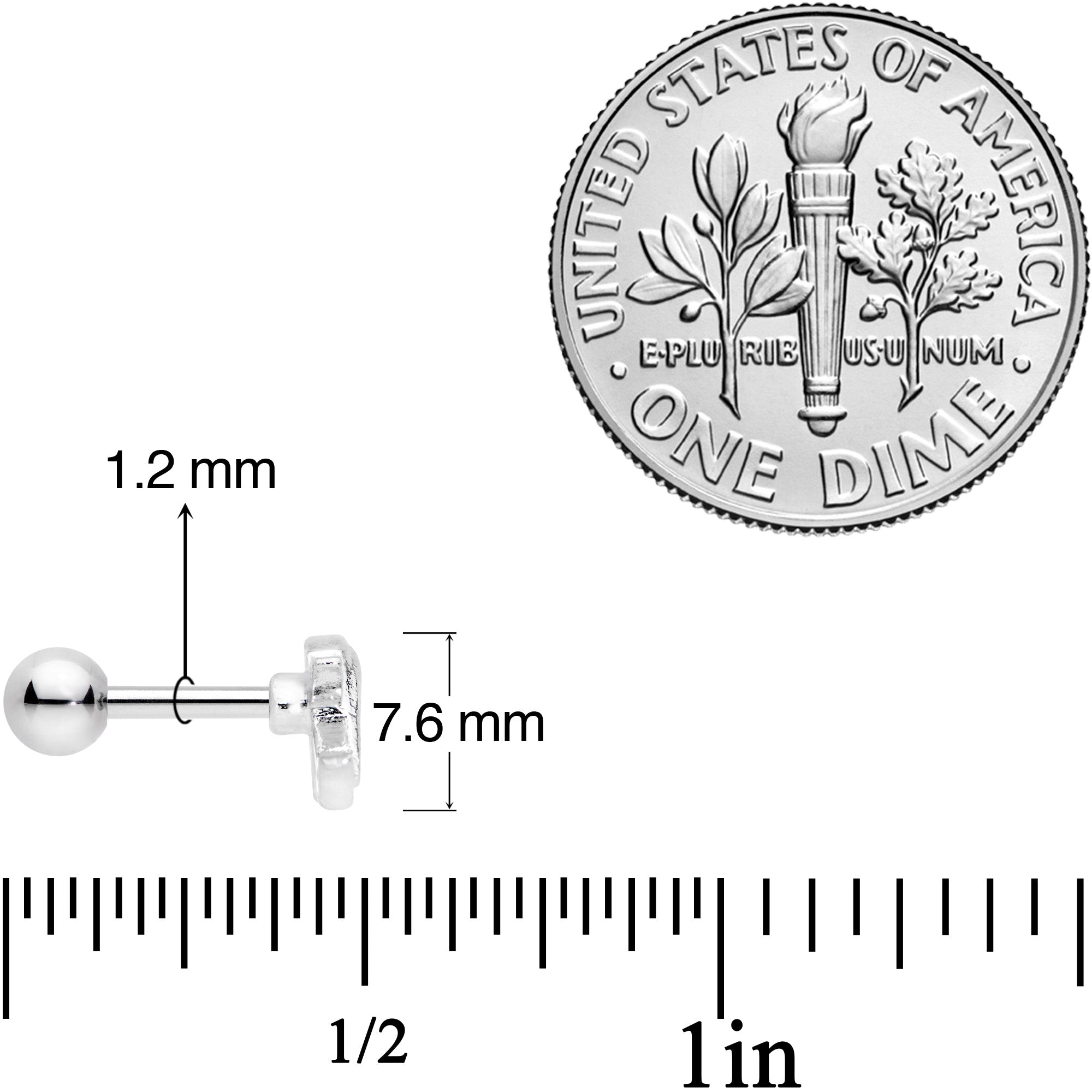 16G 1/4 Vacation Airplane Cartilage Tragus Earring