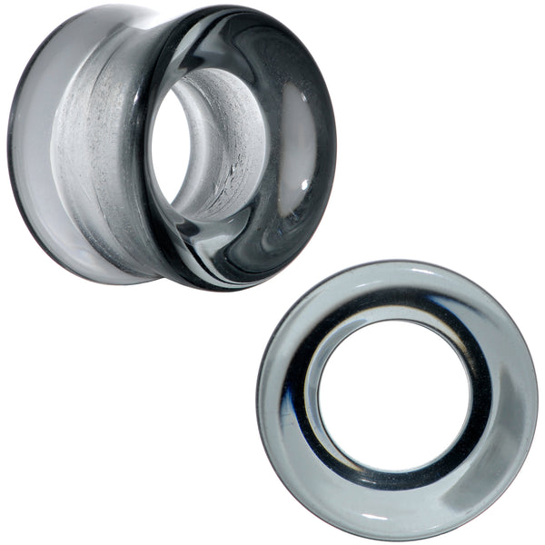 Translucent Black Glass Tunnel Plug Set BodyCandy