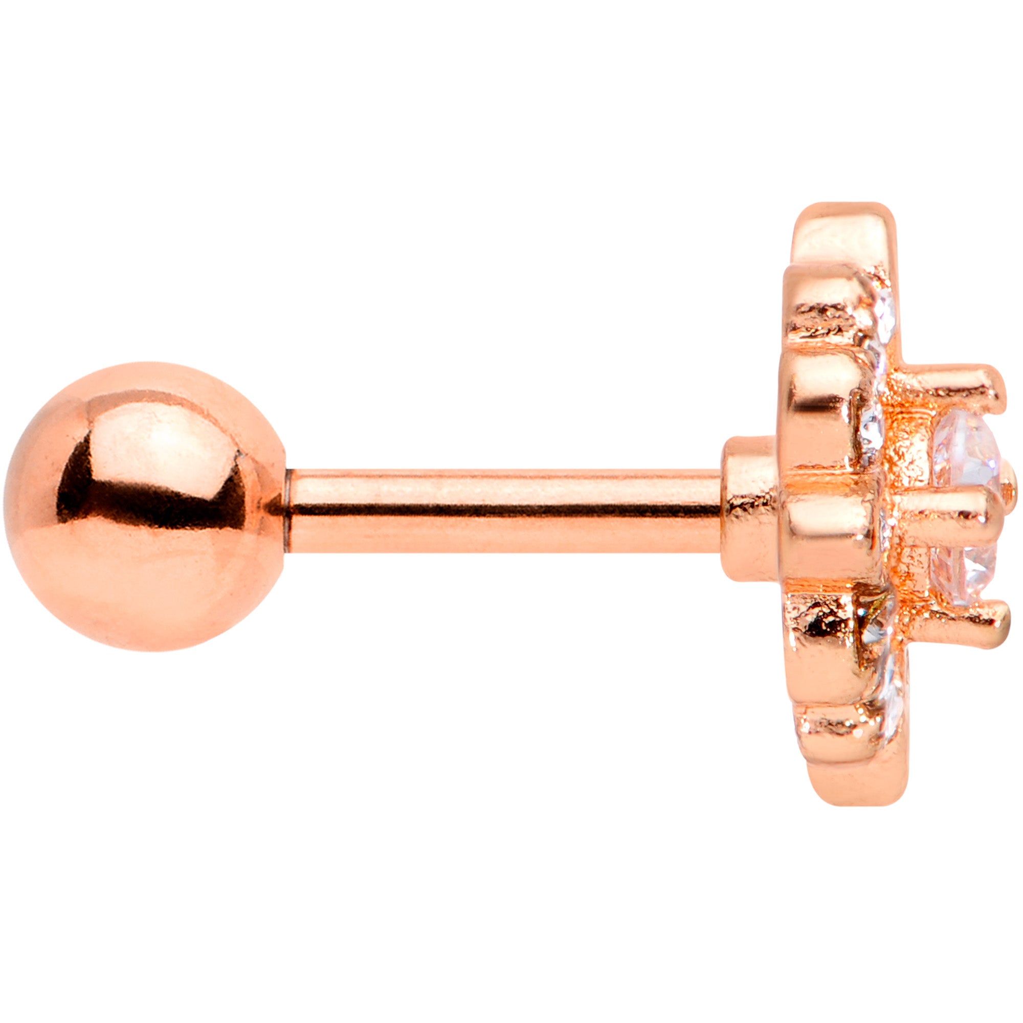 16G 1/4 Clear Gem Rose Gold Tone Celtic Cluster Cartilage Tragus