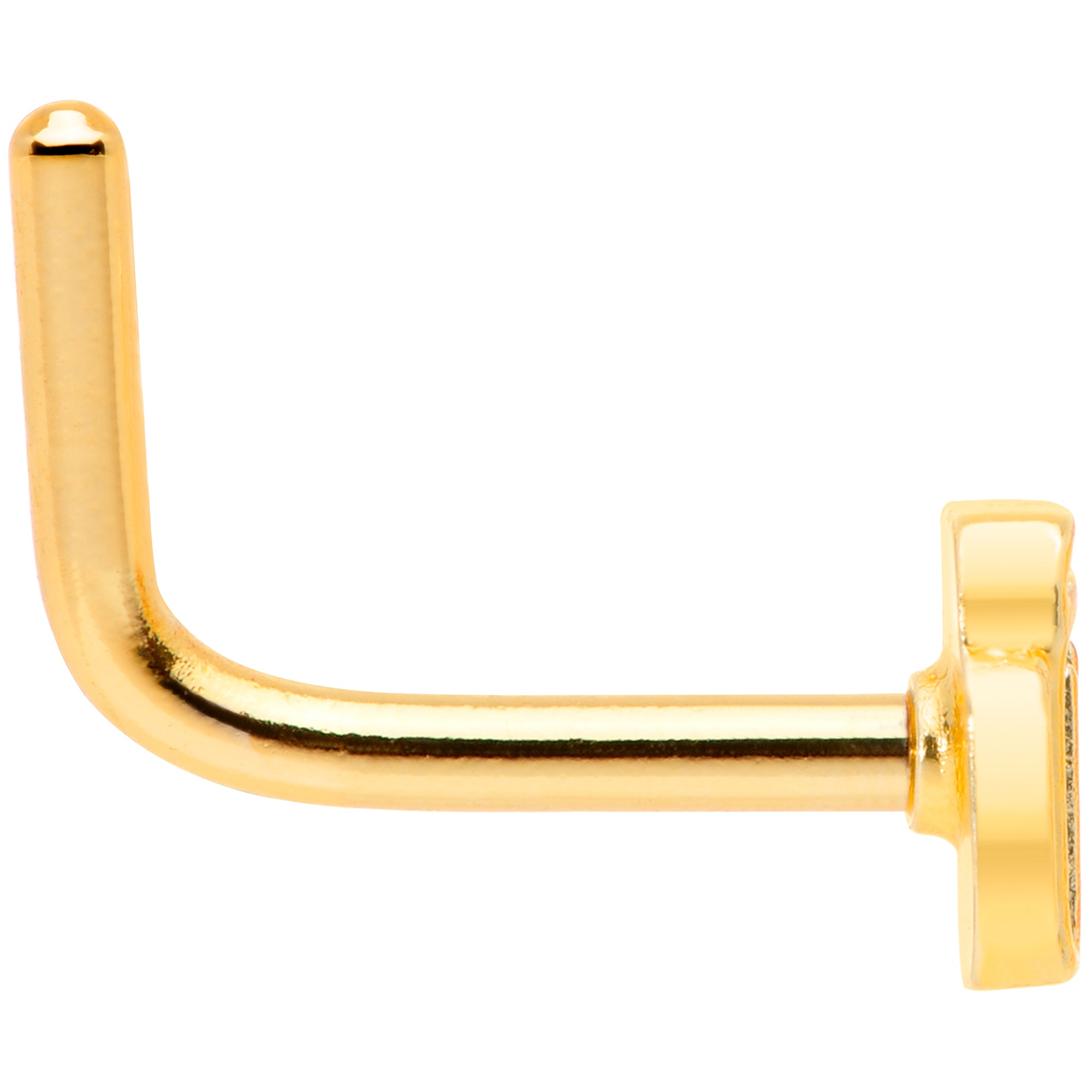 18G 5/16 Gold Tone Happy Hour Beer Mug L Shaped Nose Ring