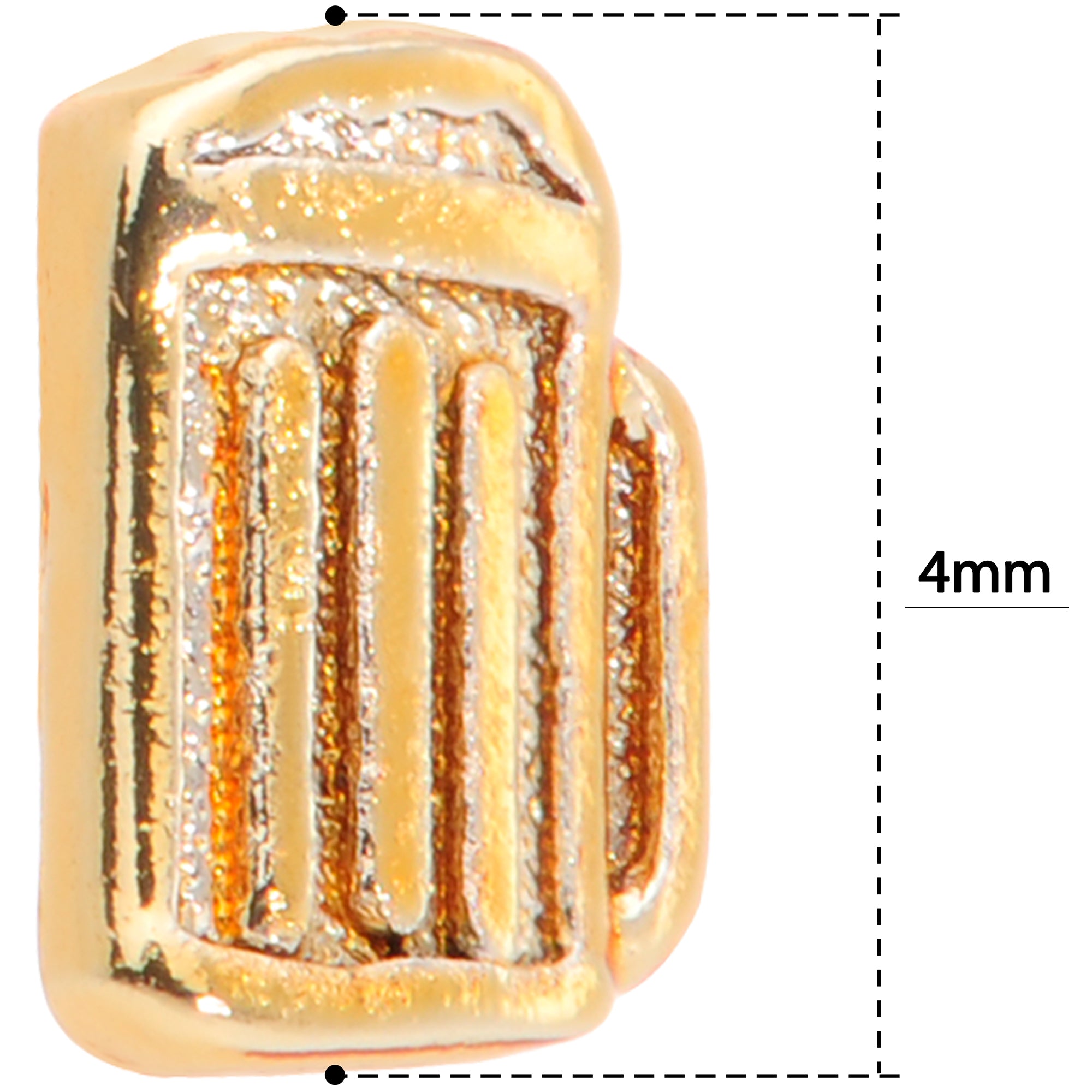 18G 5/16 Gold Tone Happy Hour Beer Mug L Shaped Nose Ring