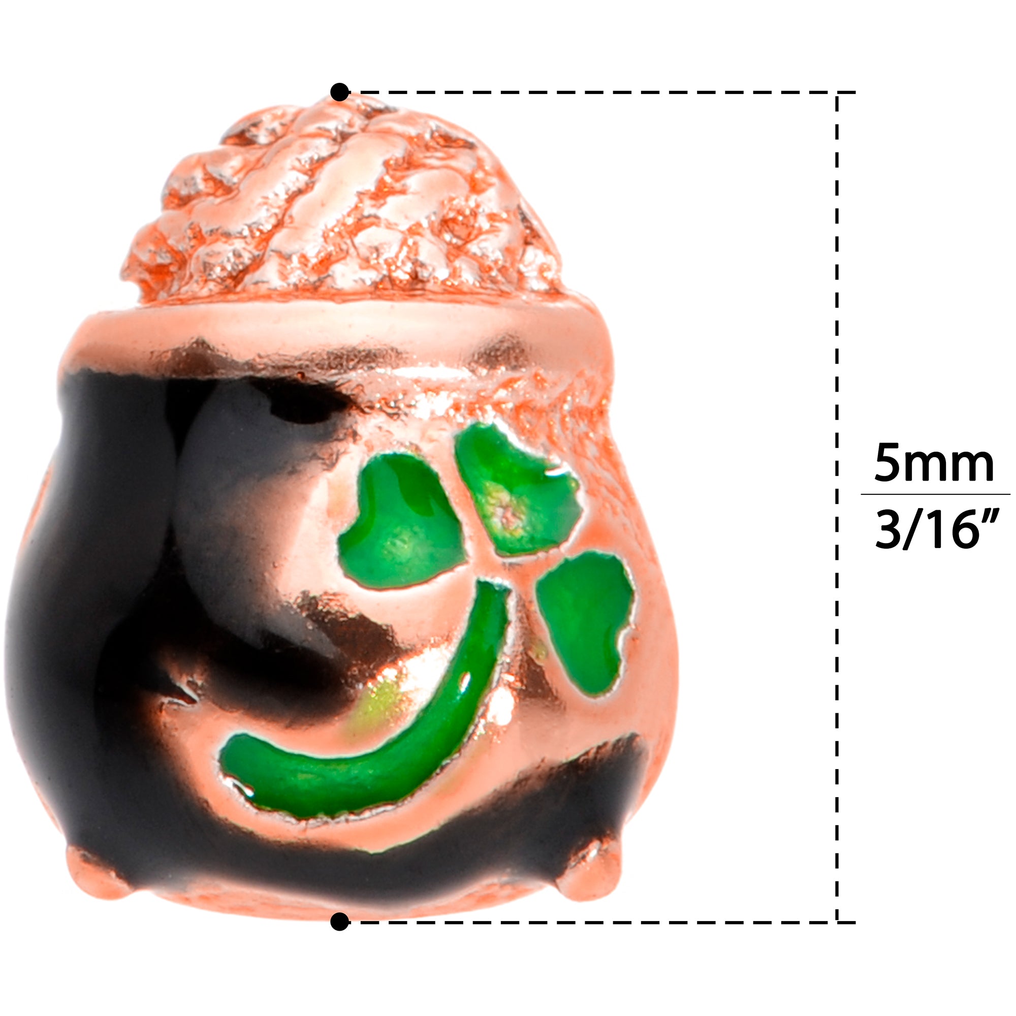 18G 5/16 Rose Gold Tone Pot O Gold L Shaped Nose Ring