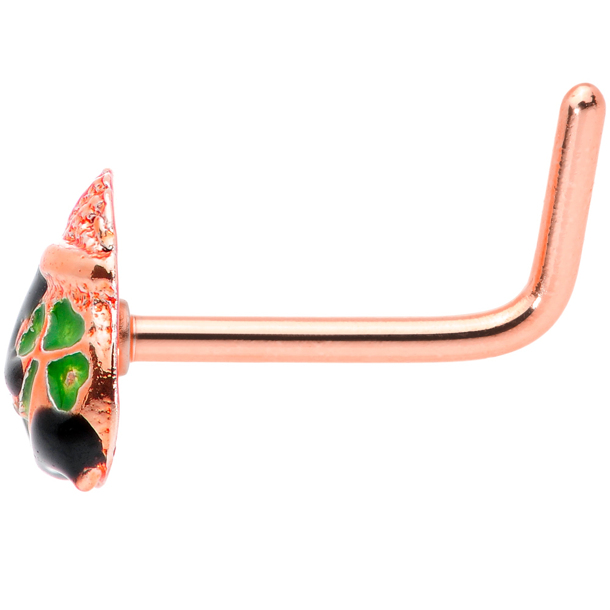 20G 5/16 Rose Gold Tone Pot O Gold L Shaped Nose Ring
