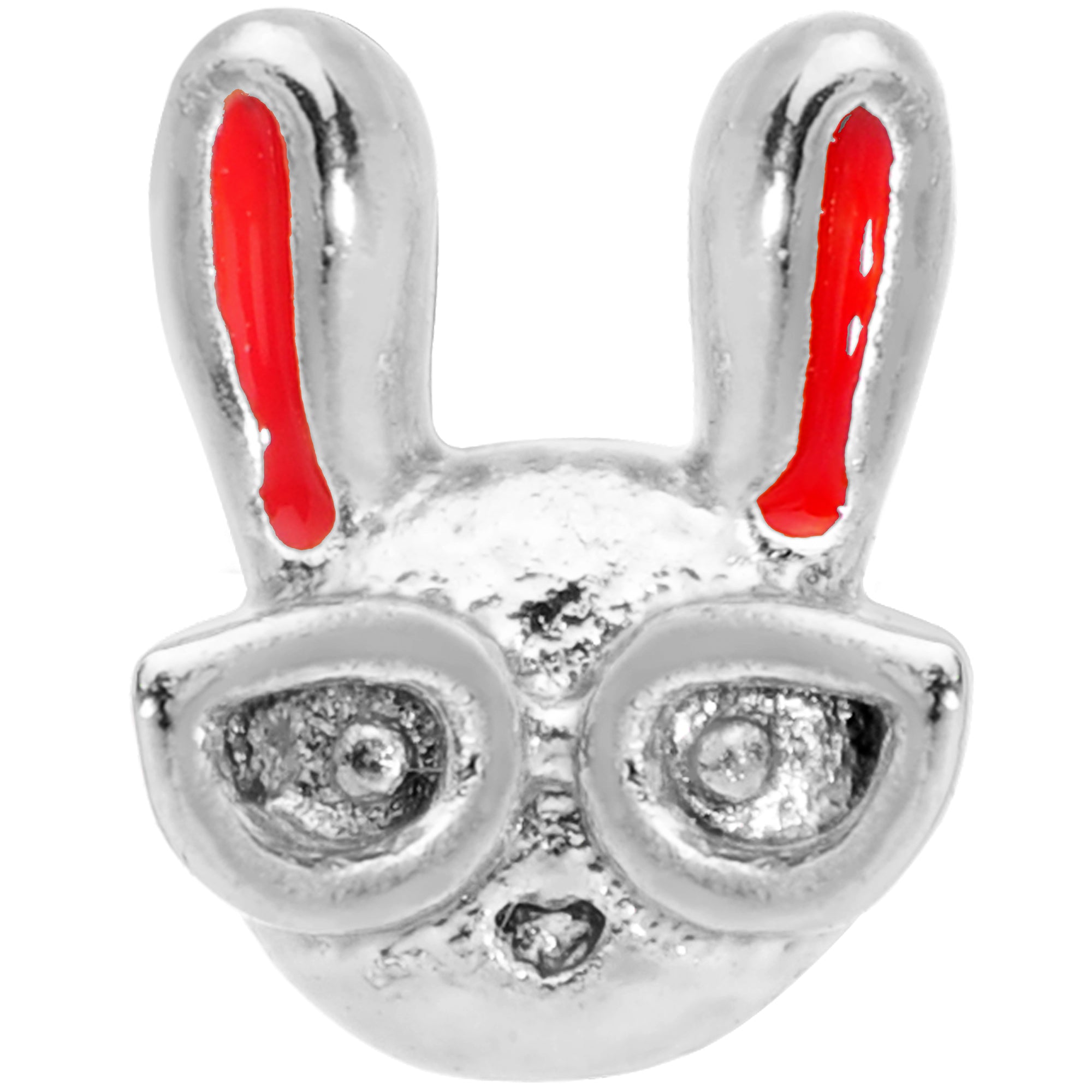 22G 5/16 Pink Ears Nerdy Easter Bunny L Shaped Nose Ring