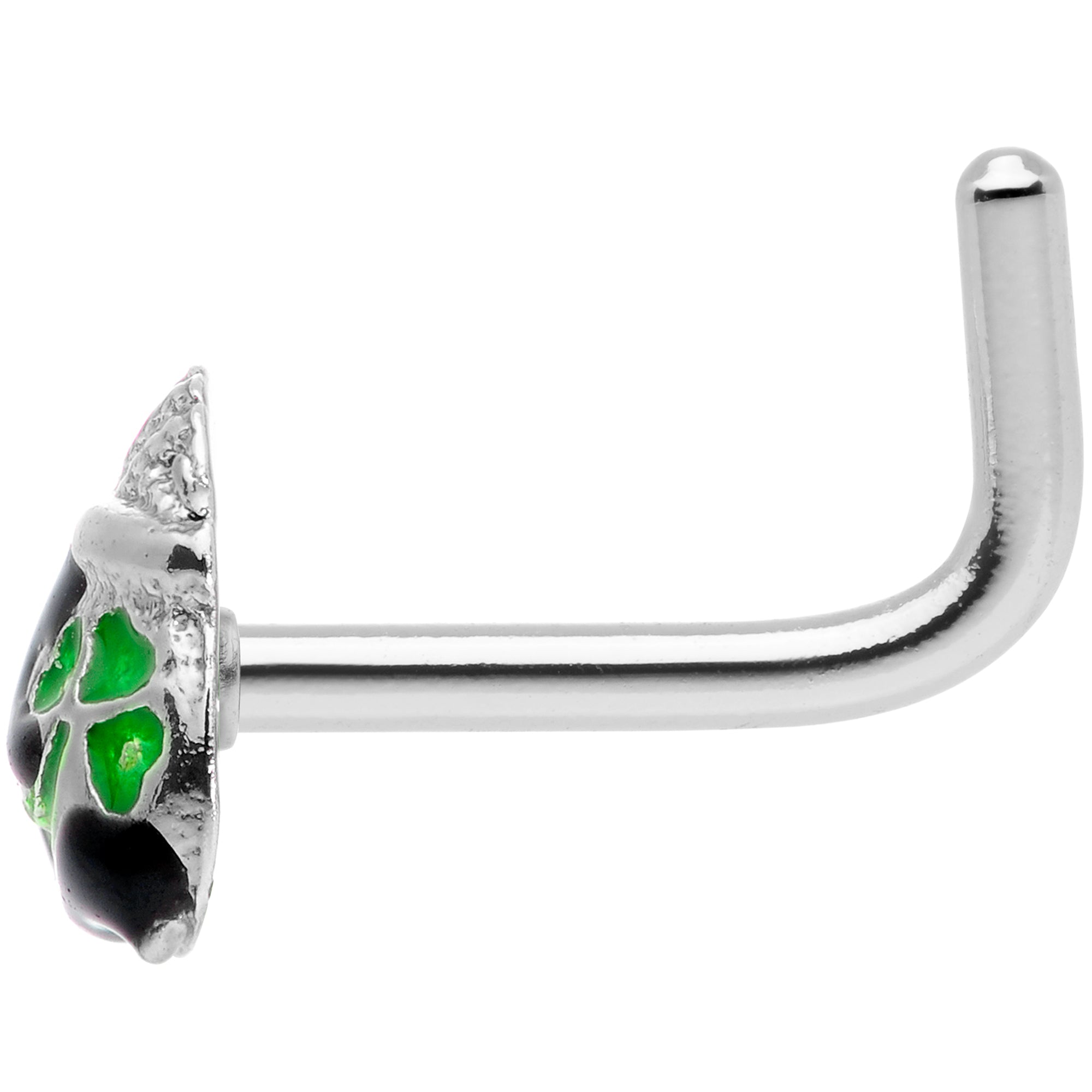 18G 5/16 St Patricks Day Pot O Gold L Shaped Nose Ring