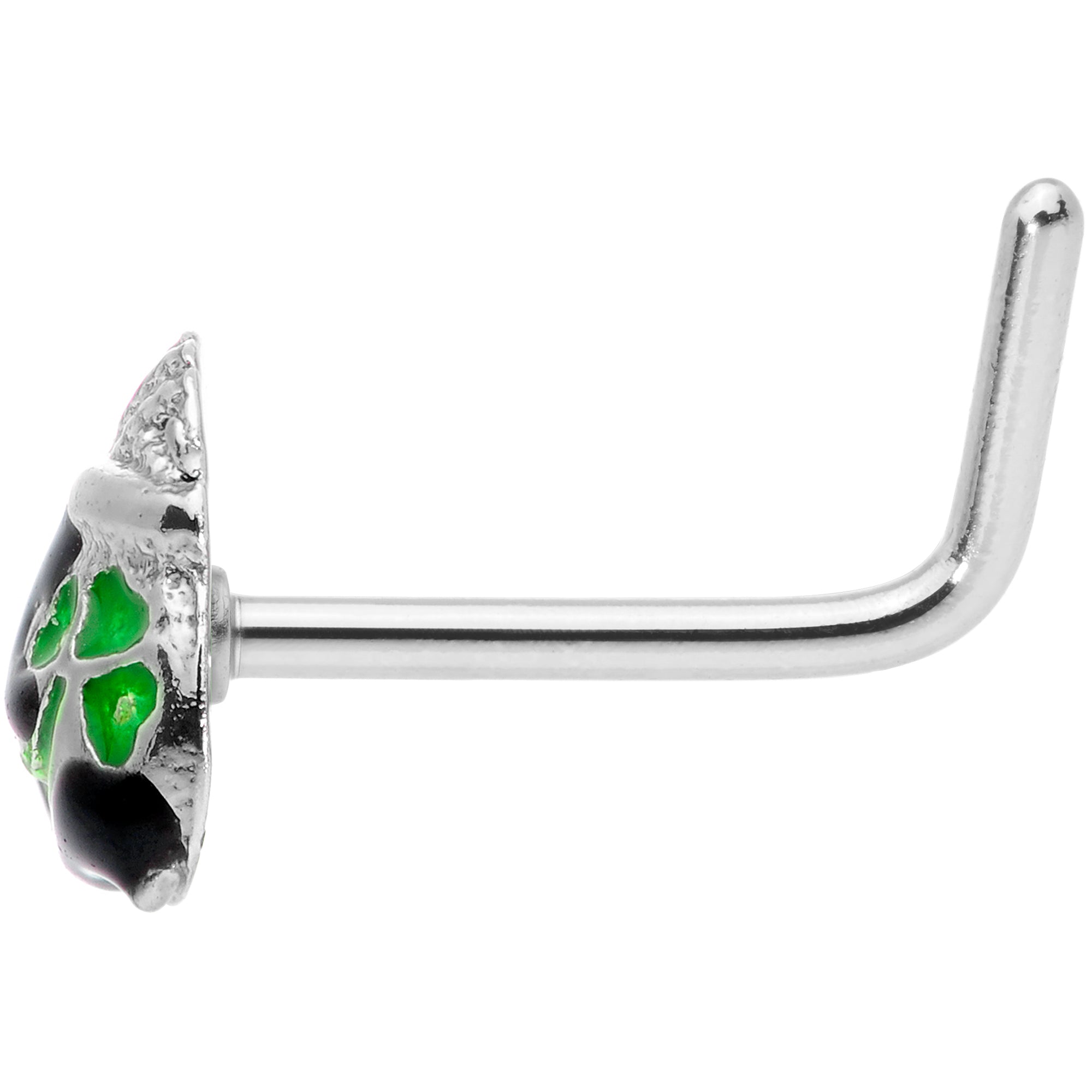 20G 5/16 St Patricks Day Pot O Gold L Shaped Nose Ring