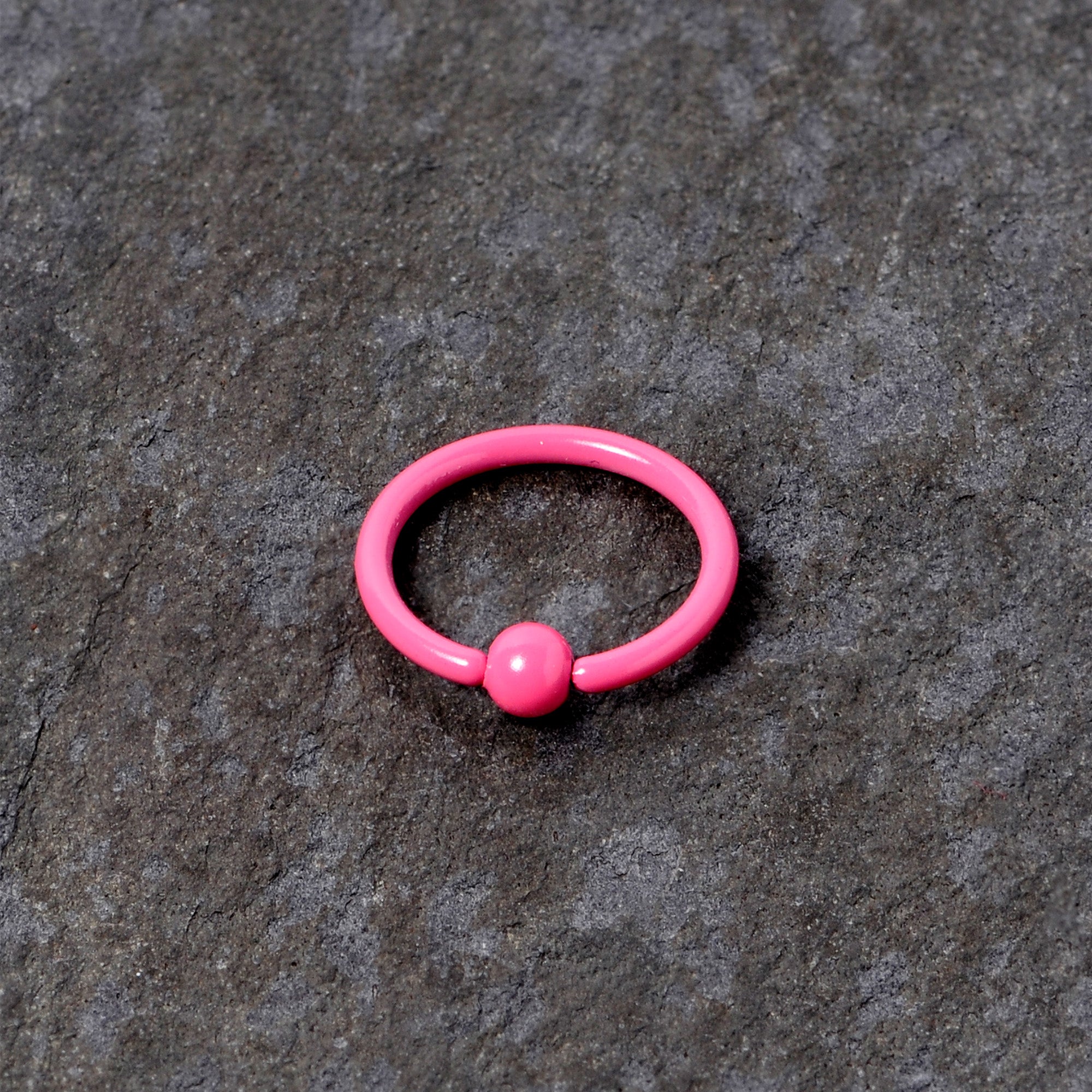 16G 3/8 Pink Glow in the Dark BCR Captive Ring Set of 2