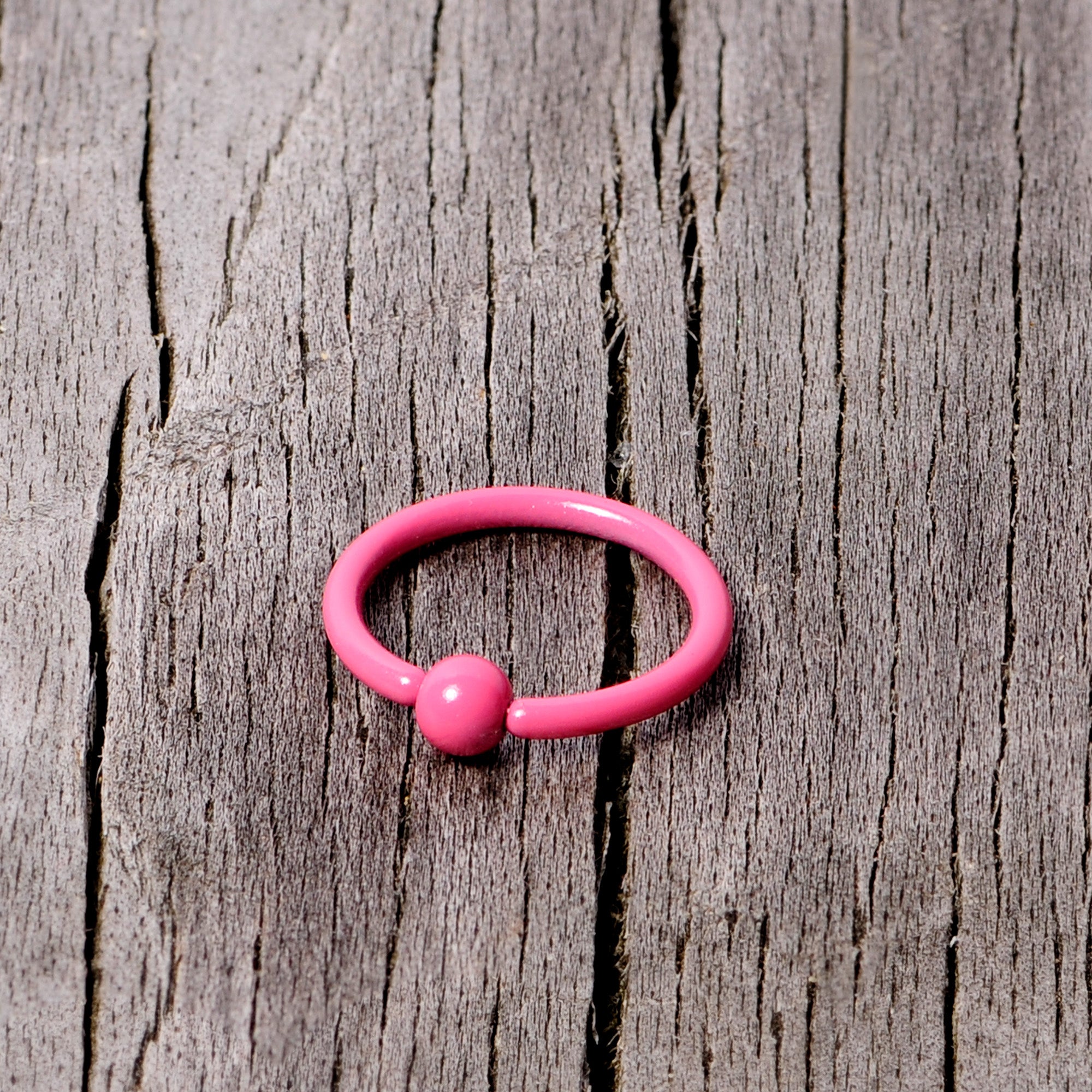 16G 3/8 Pink Glow in the Dark BCR Captive Ring Set of 2