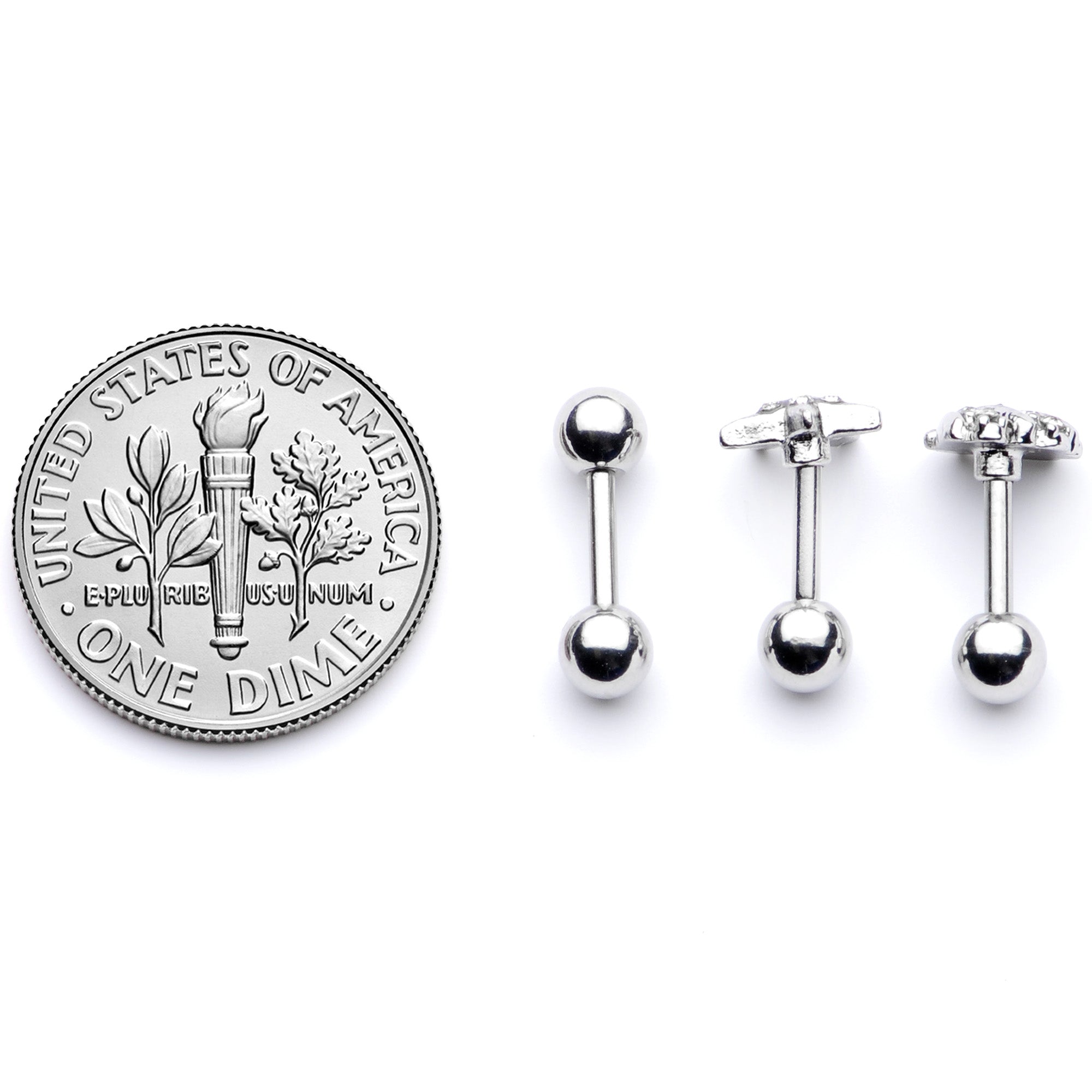 16G 1/4 Clear Gem Starfish Nautical Cartilage Tragus Set of 3