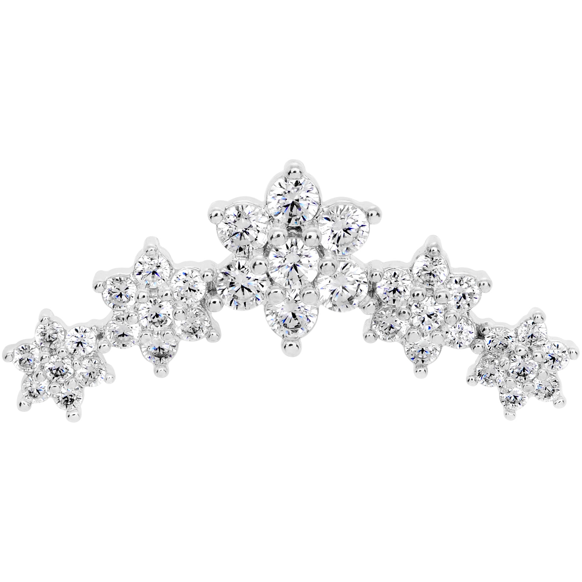 16G 5/16 Clear CZ Gem Floral Internal Thread Labret