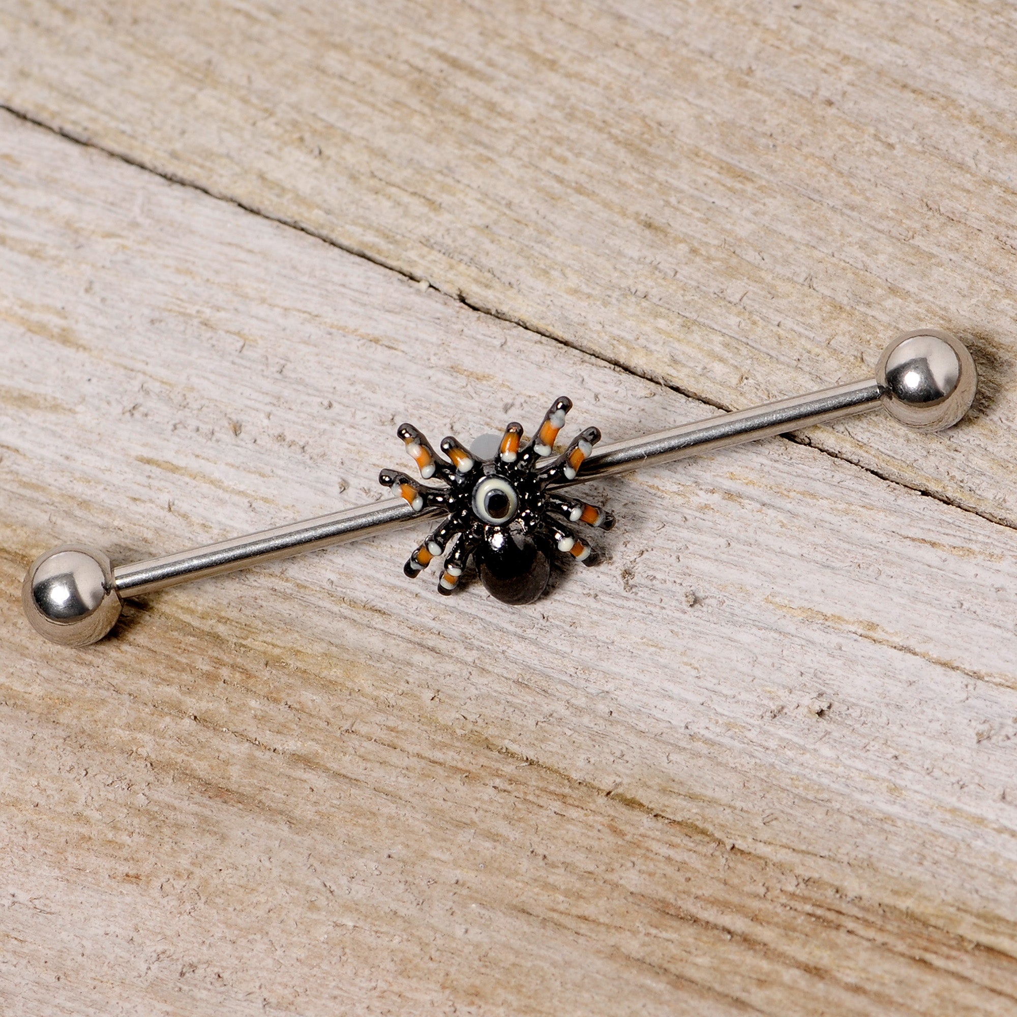 14G Tarantula Spider Halloween Industrial Barbell 38mm