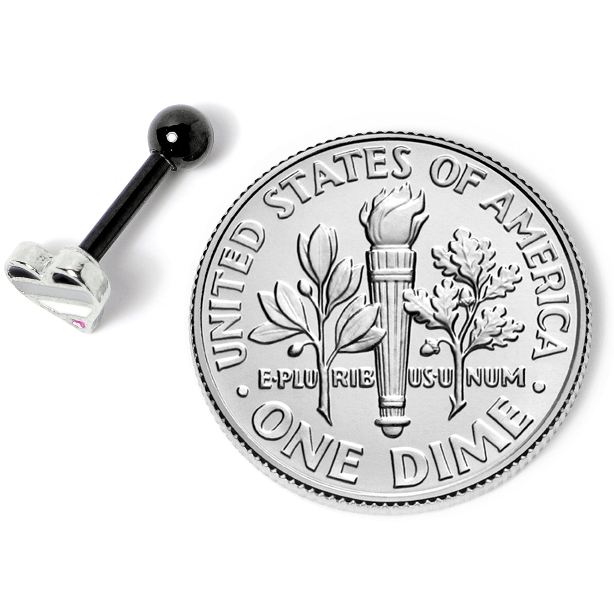 16G 1/4 Black Grey Purple Asexual Pride Heart Cartilage Tragus